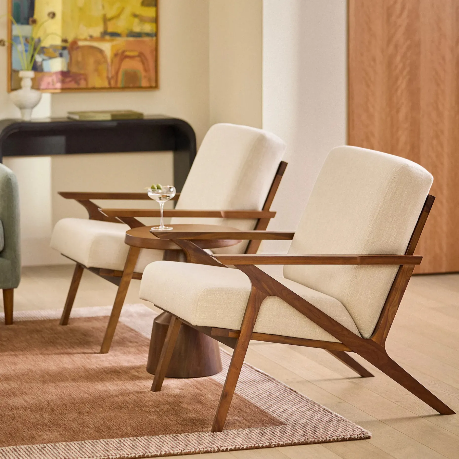 Otio 26" Lounge Chair - Oak and Welsh Taupe