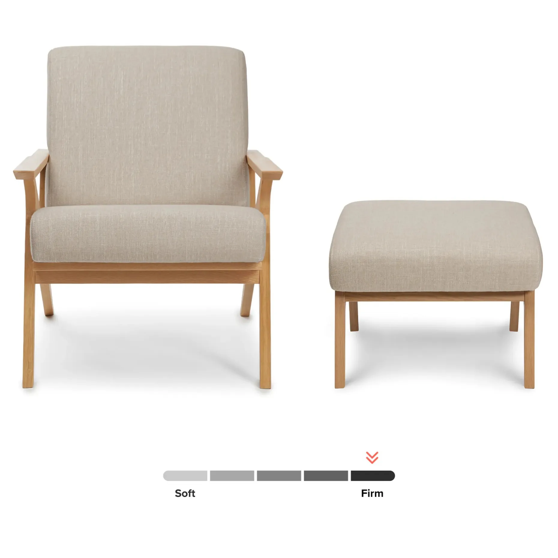 Otio 26" Lounge Set - Oak and Welsh Taupe
