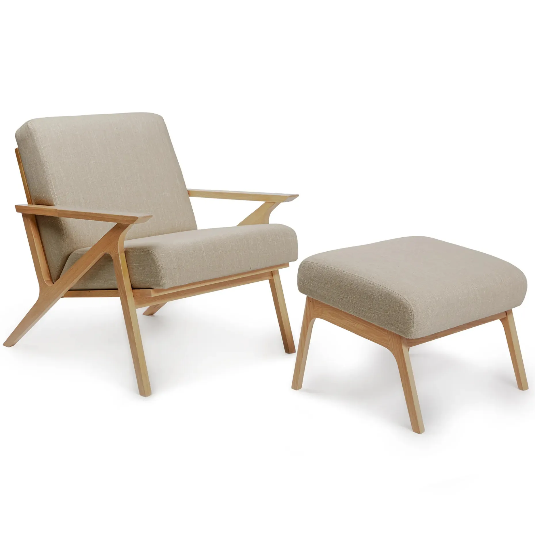 Otio 26" Lounge Set - Oak and Welsh Taupe