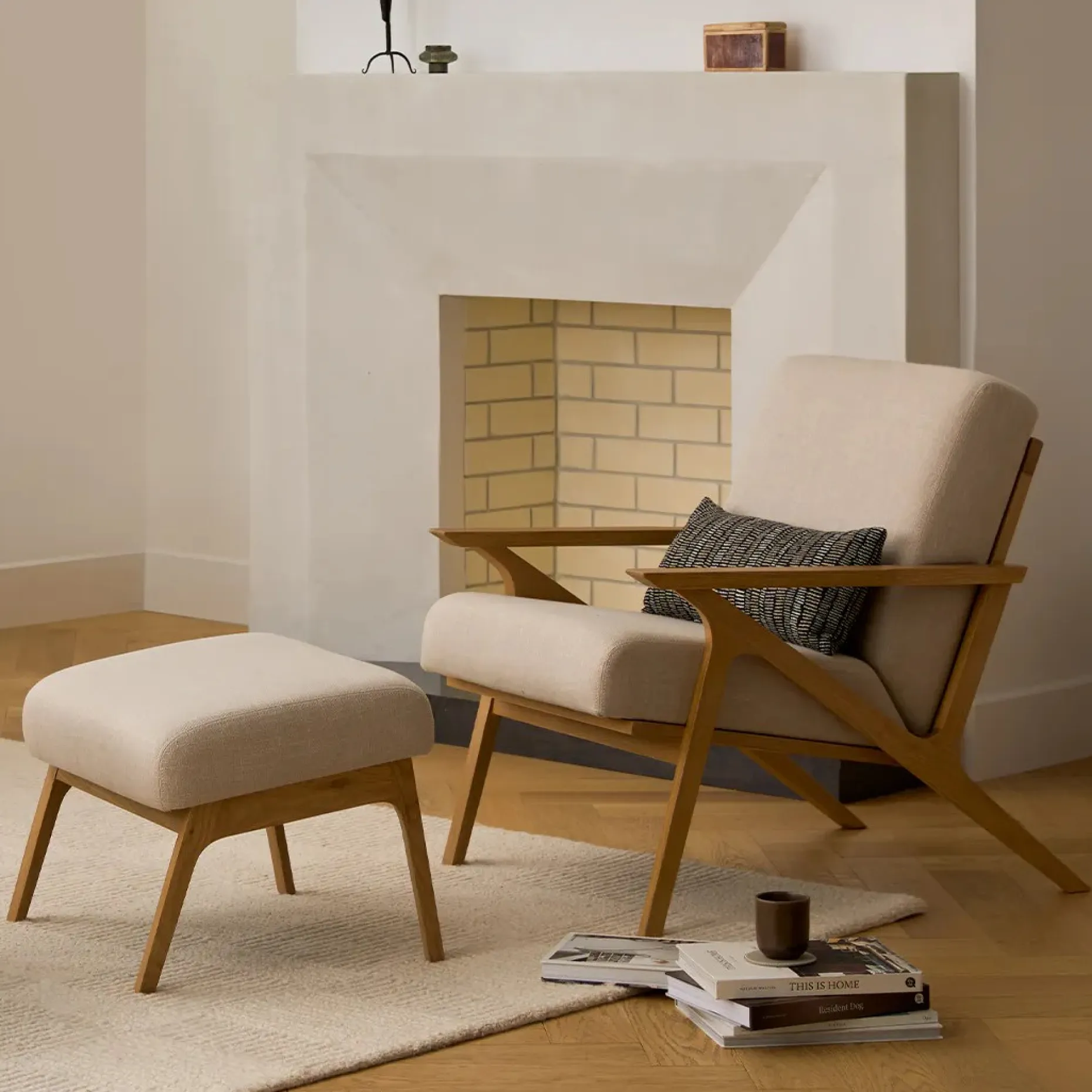 Otio 26" Lounge Set - Oak and Welsh Taupe