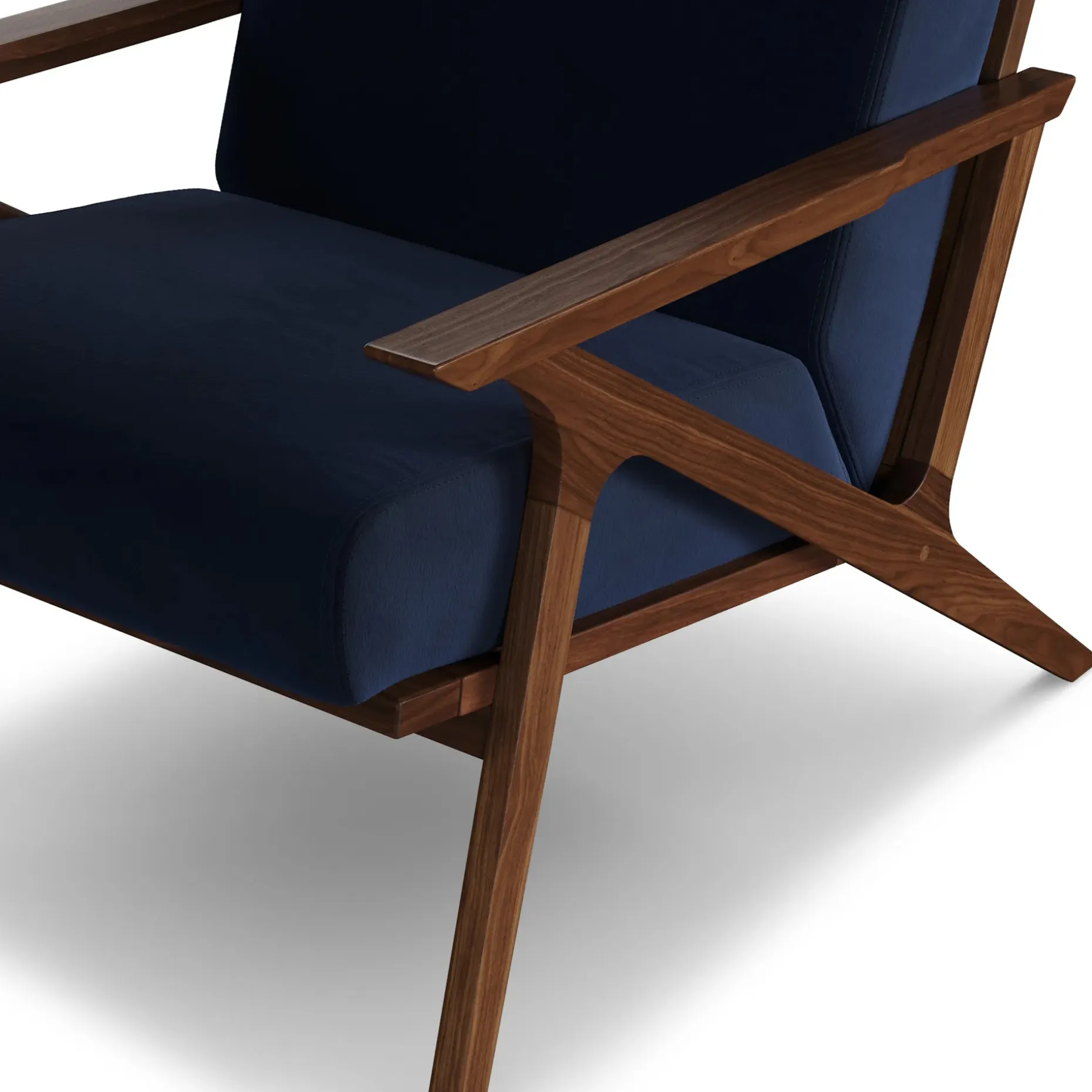 Otio 26" Velvet Lounge Chair - Walnut and Hale Ink
