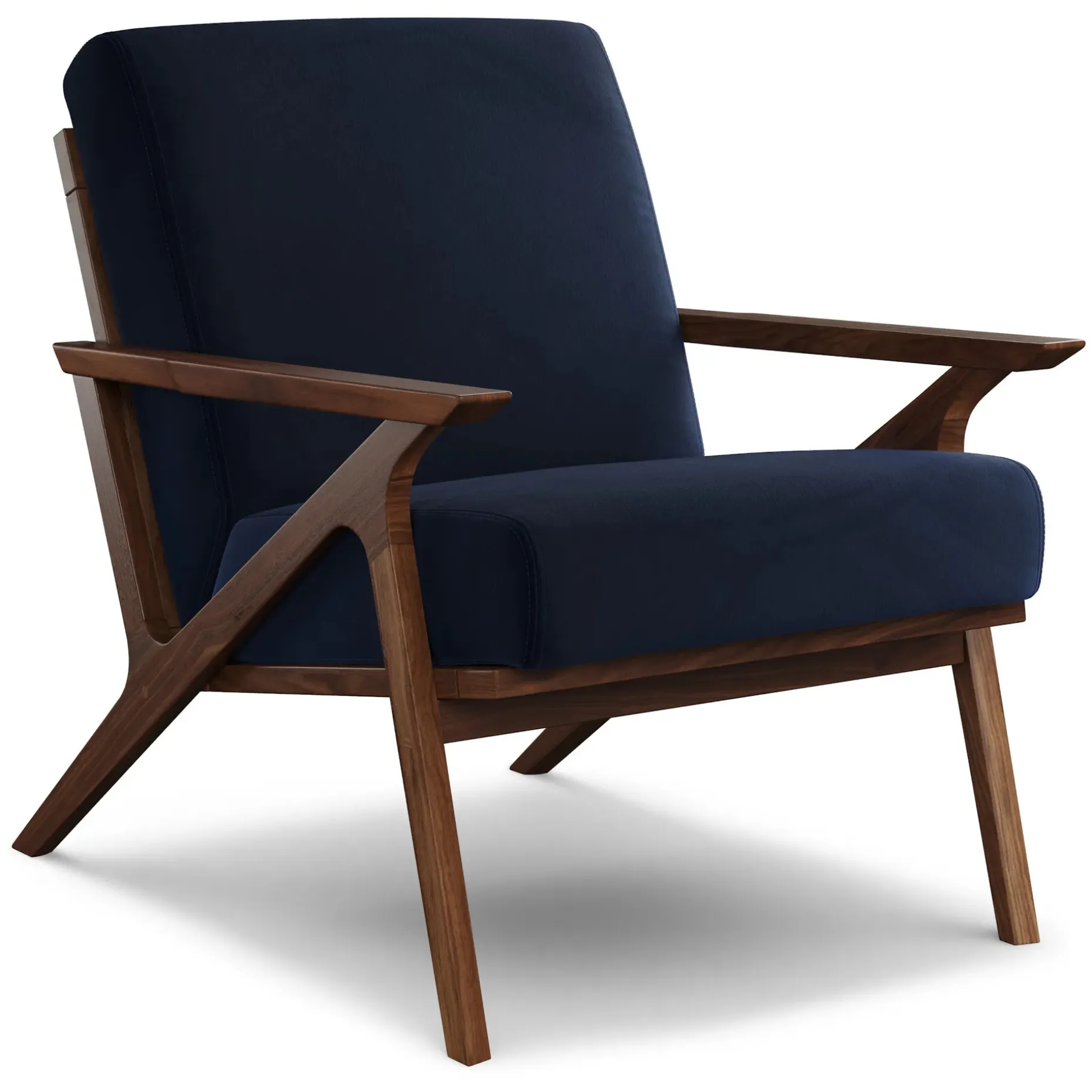 Otio 26" Velvet Lounge Chair - Walnut and Hale Ink
