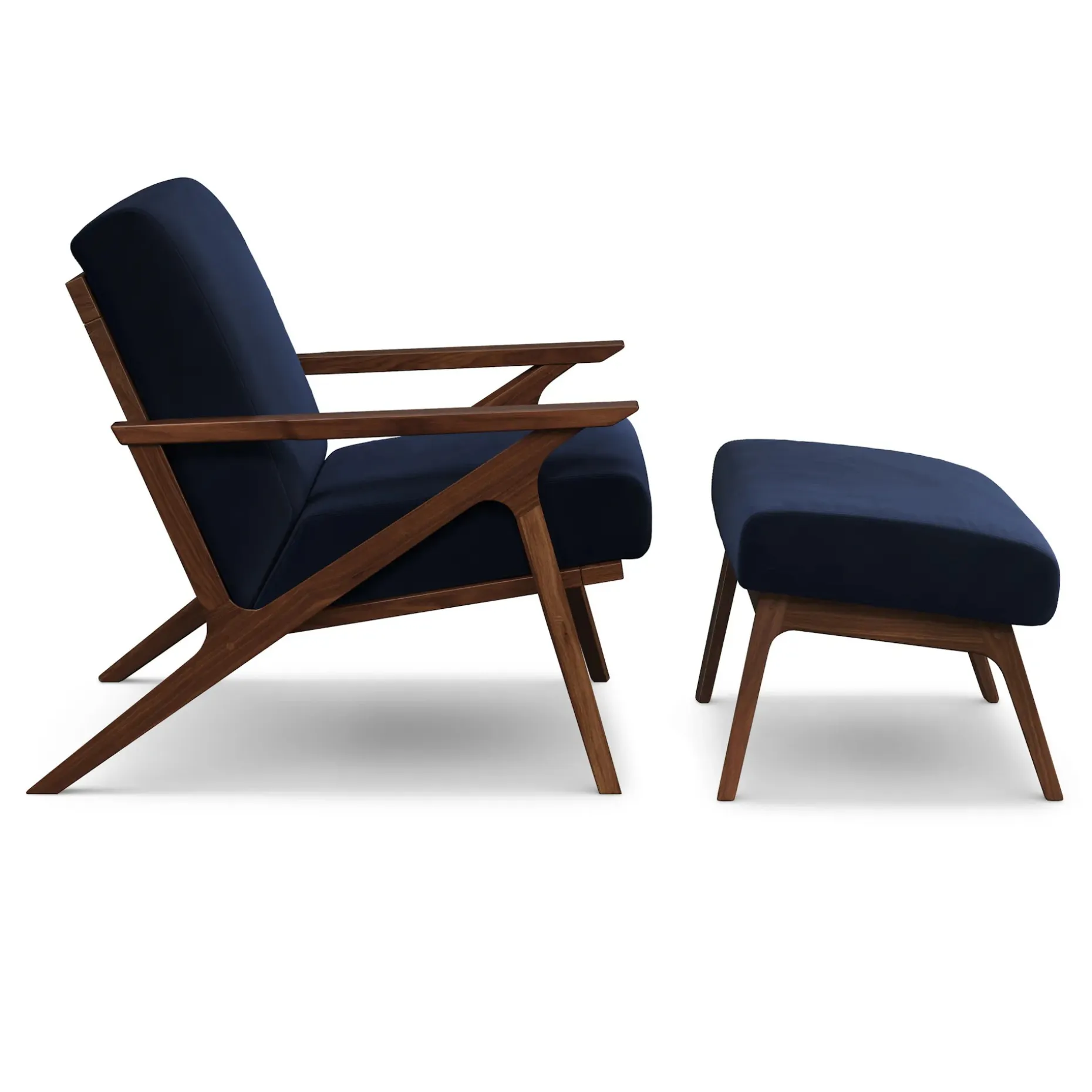 Otio 26" Velvet Lounge Set - Walnut and Hale Ink