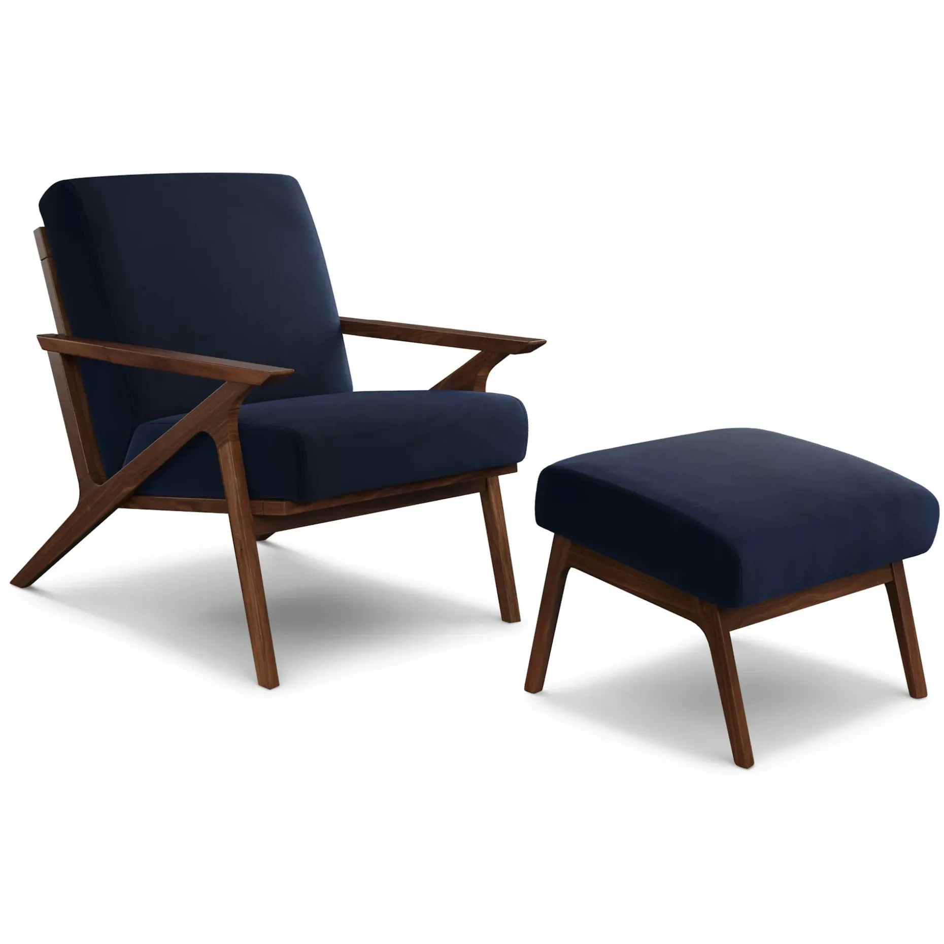 Otio 26" Velvet Lounge Set - Walnut and Hale Ink