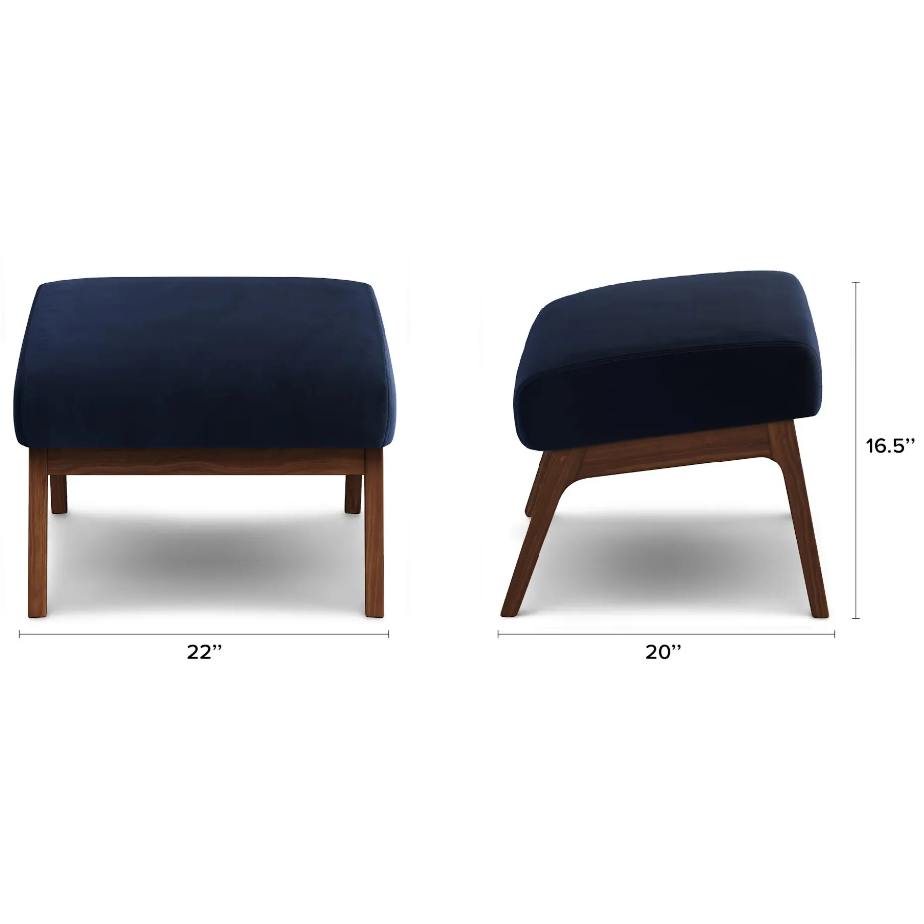 Otio 26" Velvet Lounge Set - Walnut and Hale Ink