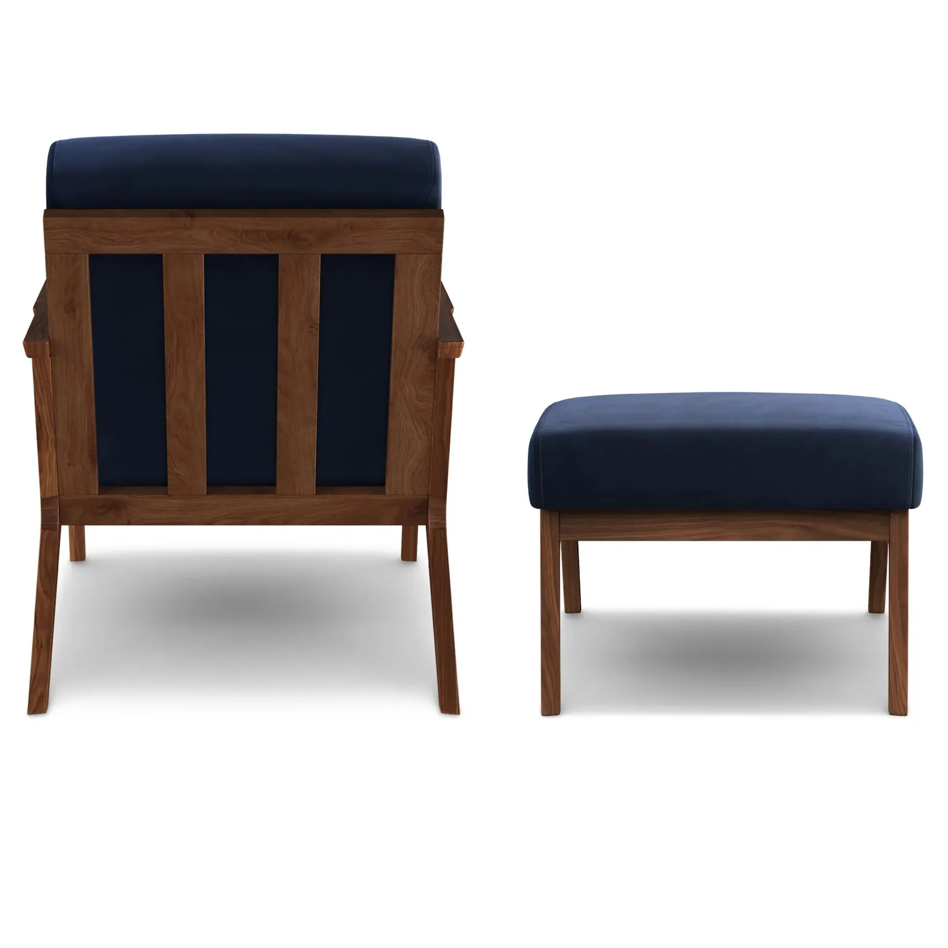 Otio 26" Velvet Lounge Set - Walnut and Hale Ink
