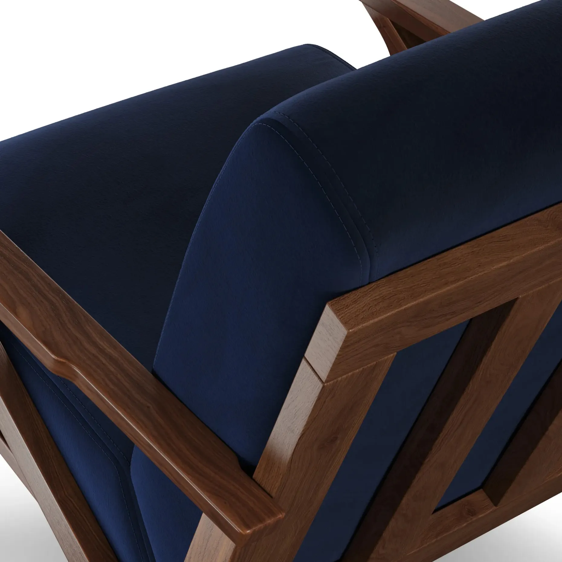 Otio 26" Velvet Lounge Set - Walnut and Hale Ink