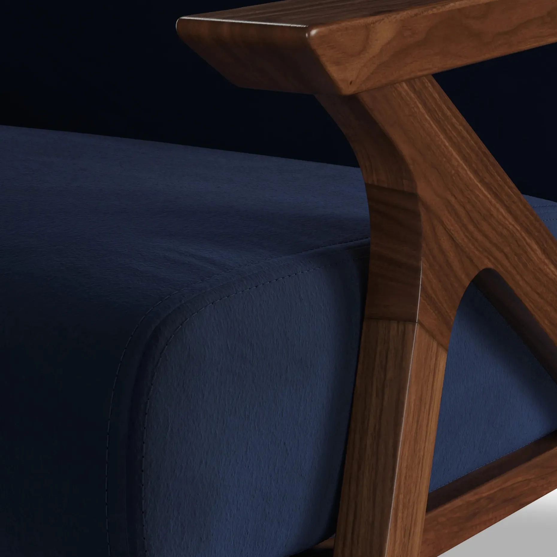 Otio 26" Velvet Lounge Set - Walnut and Hale Ink
