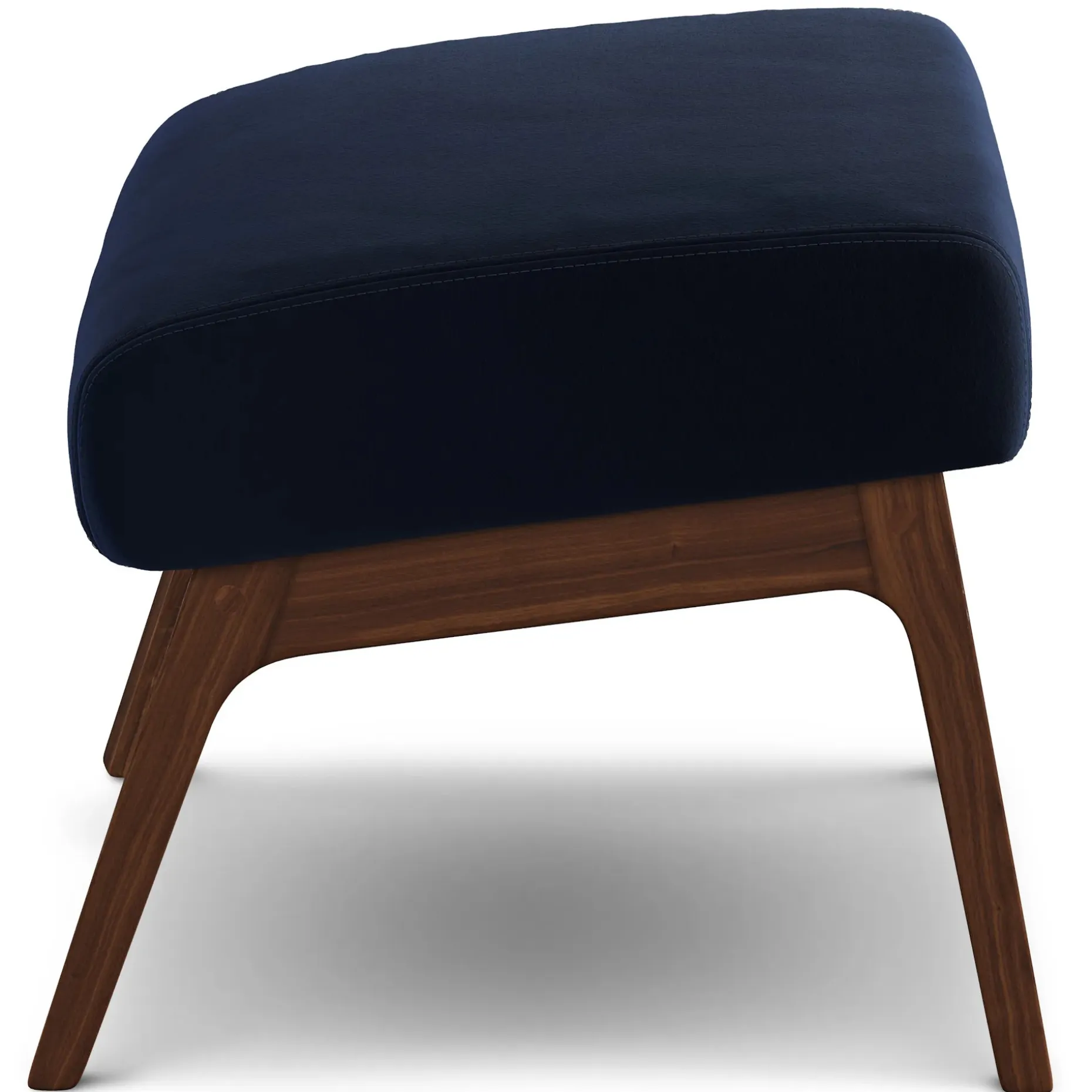 Otio 22" Velvet Ottoman - Walnut and Hale Ink