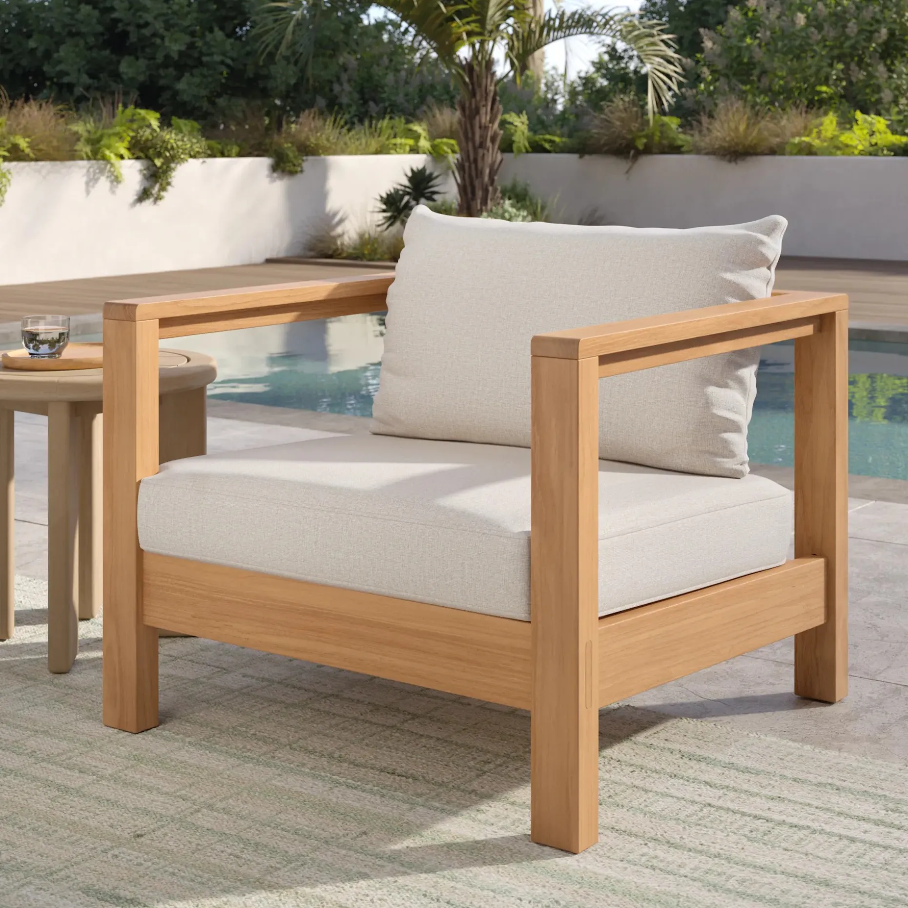 Palmera 34.5" Outdoor Lounge Chair - Portside Beige