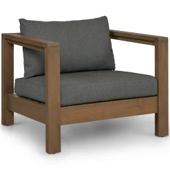 Palmera 34.5" Outdoor Lounge Chair - Dravite Black