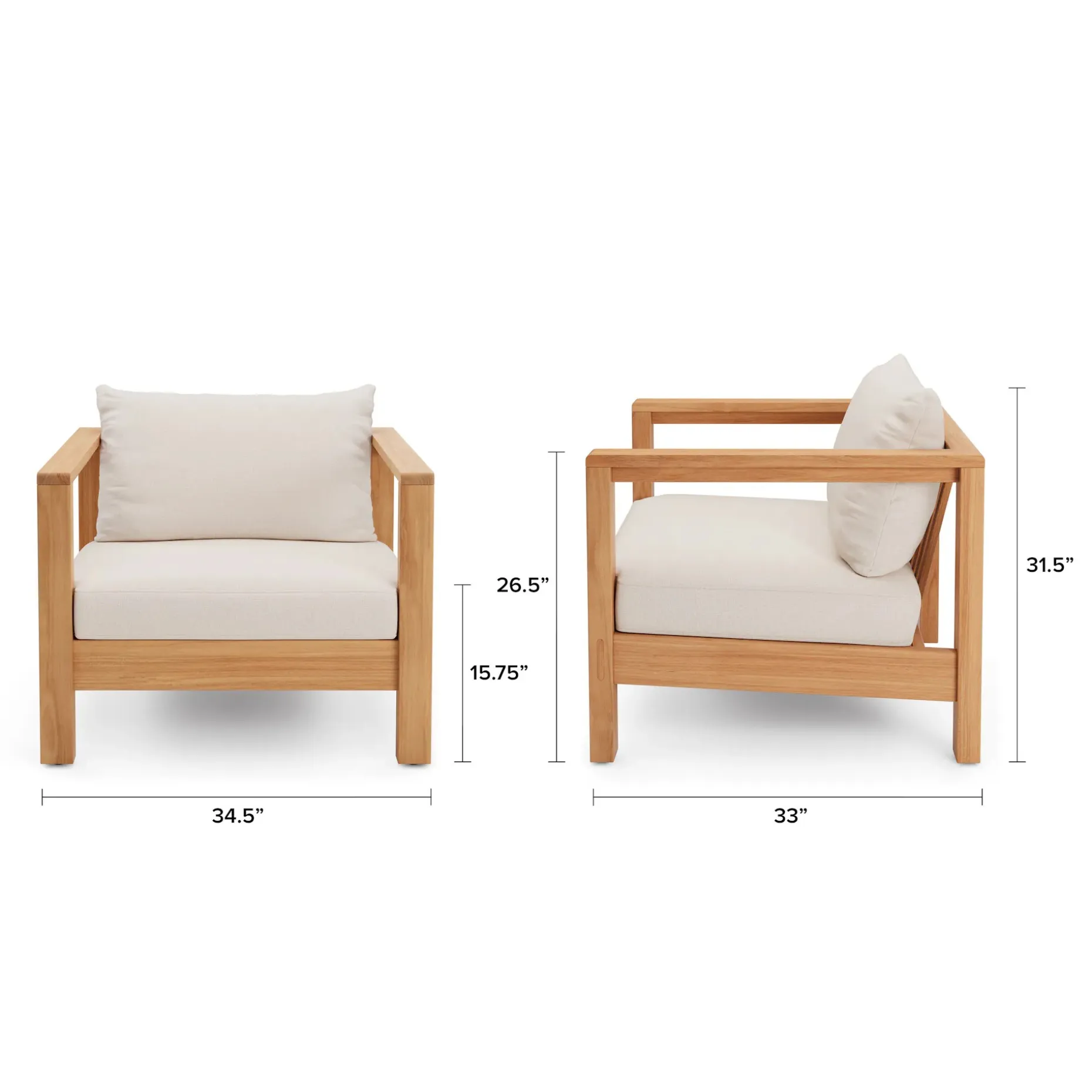 Palmera 34.5" Outdoor Lounge Chair Set - Portside Beige