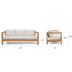 Palmera 80" Outdoor Sofa Set - Portside Beige