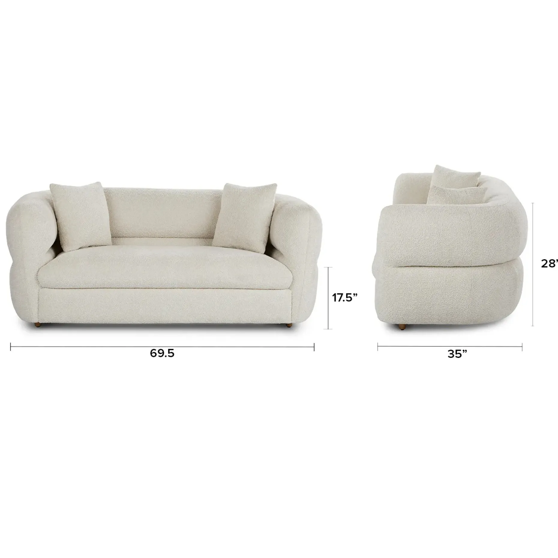 Quinn 69.5" Loveseat - Nouna Pearl