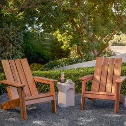 Rena Outdoor Adirondack Chair - Natural Eucalyptus