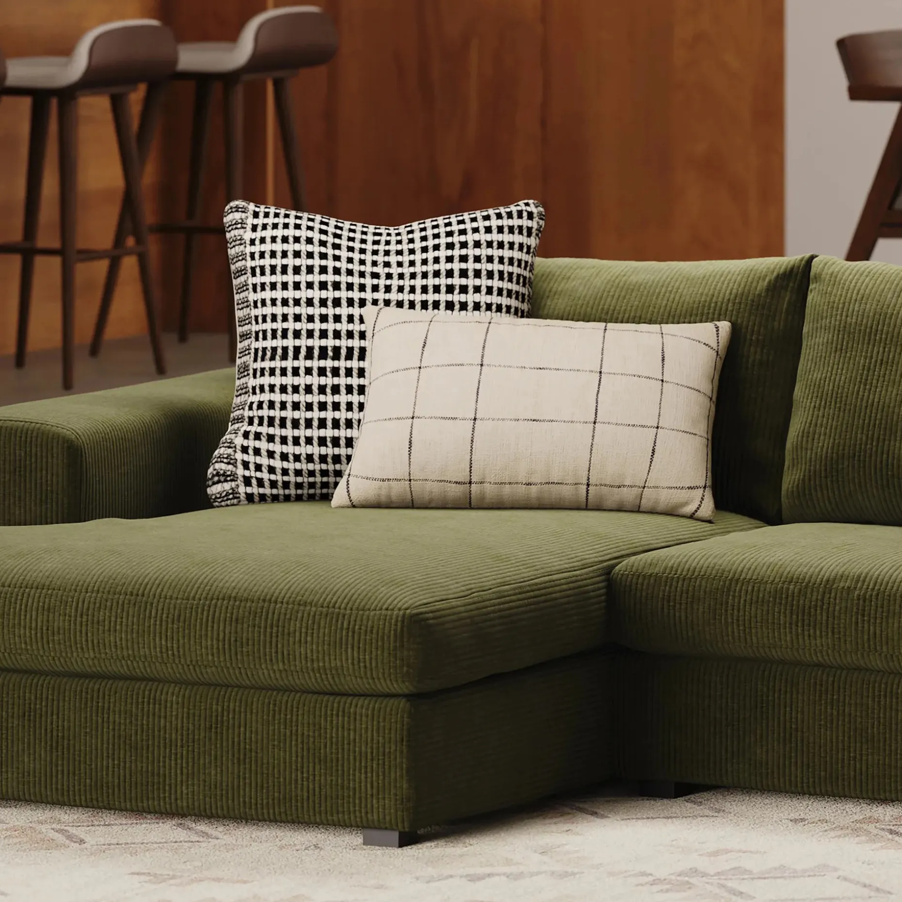 Ren Large Pillow - Black Weave
