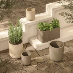 Reya Rectangular Indoor/Outdoor Planter - Concrete Gray