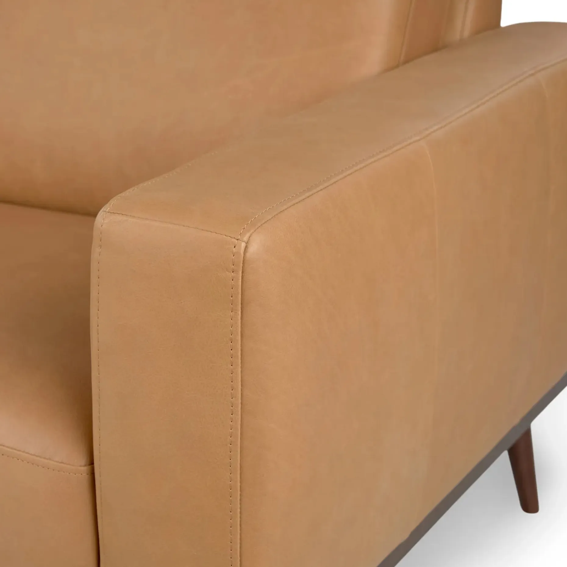 Rhett 63.5" Leather Loveseat - Charme Tan