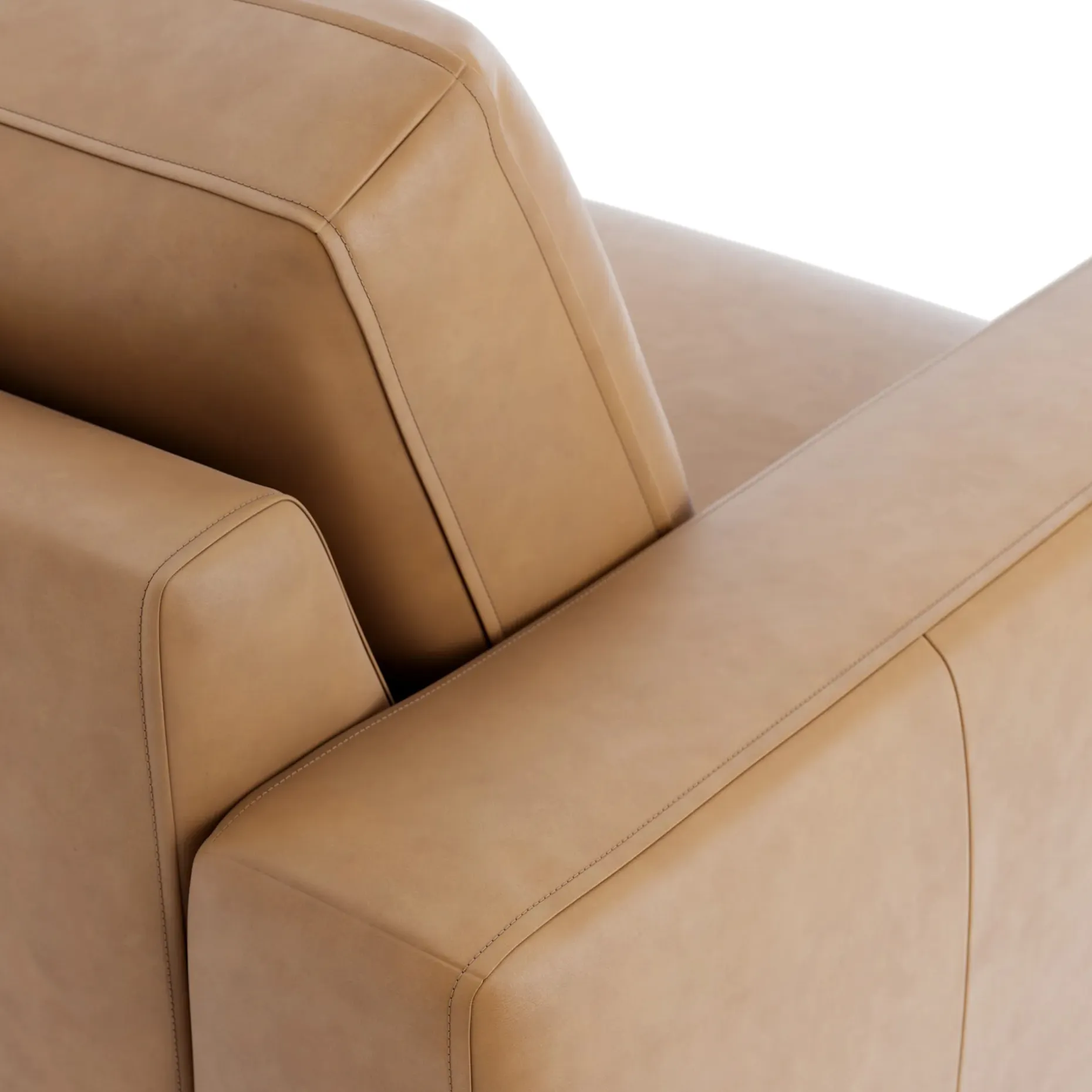 Rhett 93" Leather Right Chaise Sectional - Charme Tan