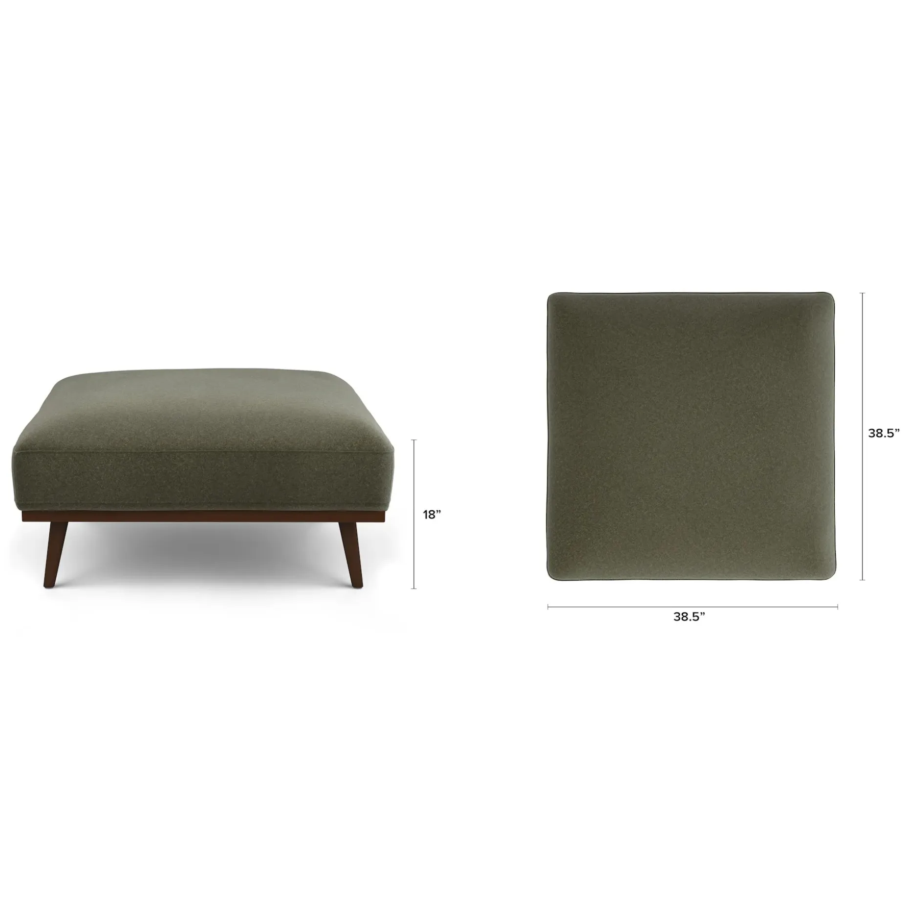 Rhett 38.5" Ottoman - Felted Green