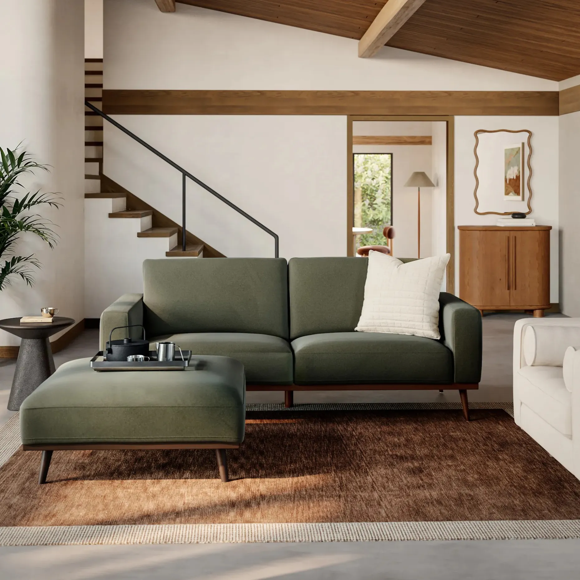 Rhett 84" Sofa - Felted Green