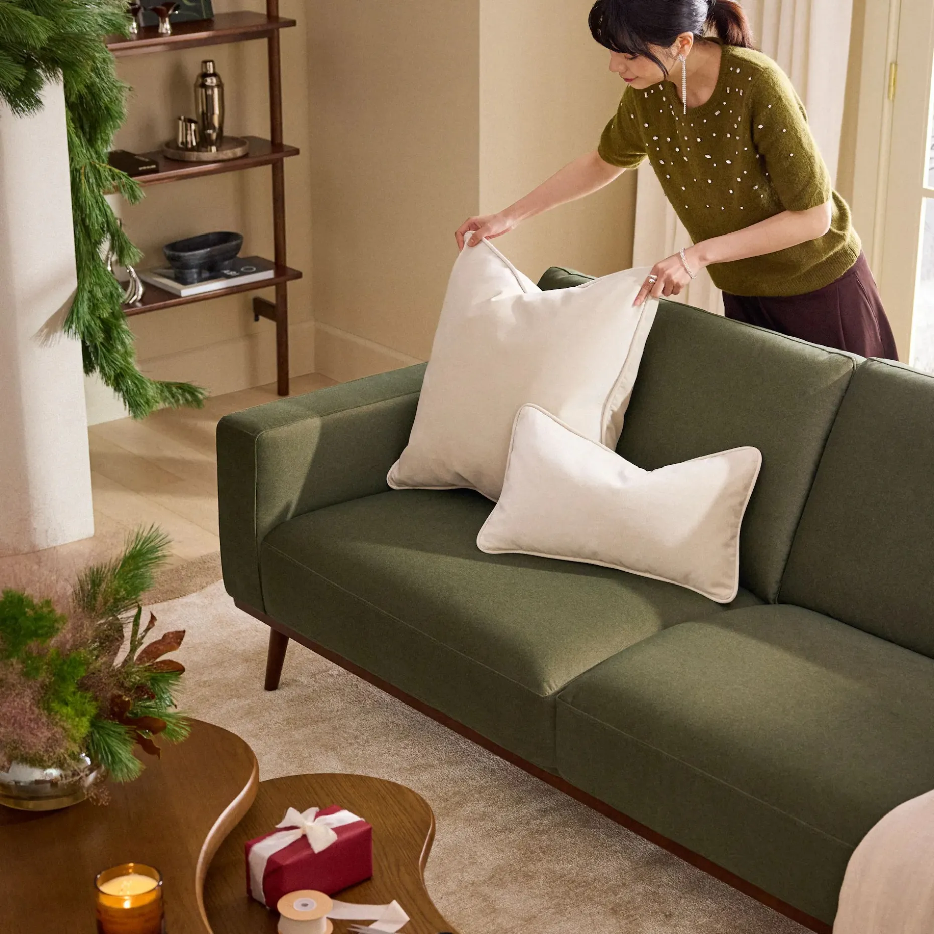 Rhett 84" Sofa - Felted Green