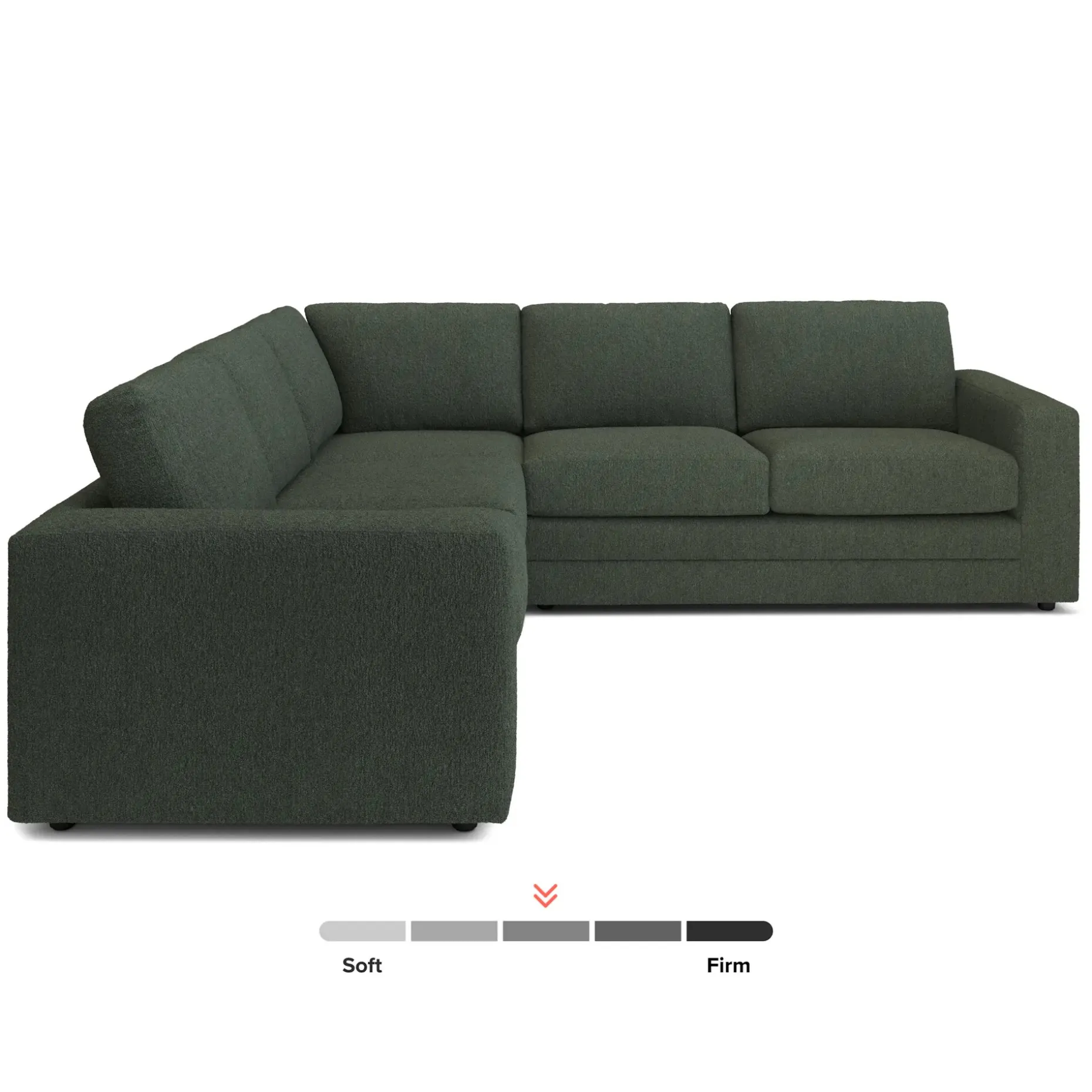 Riley 104" Corner Sectional - Green Wool Bouclé