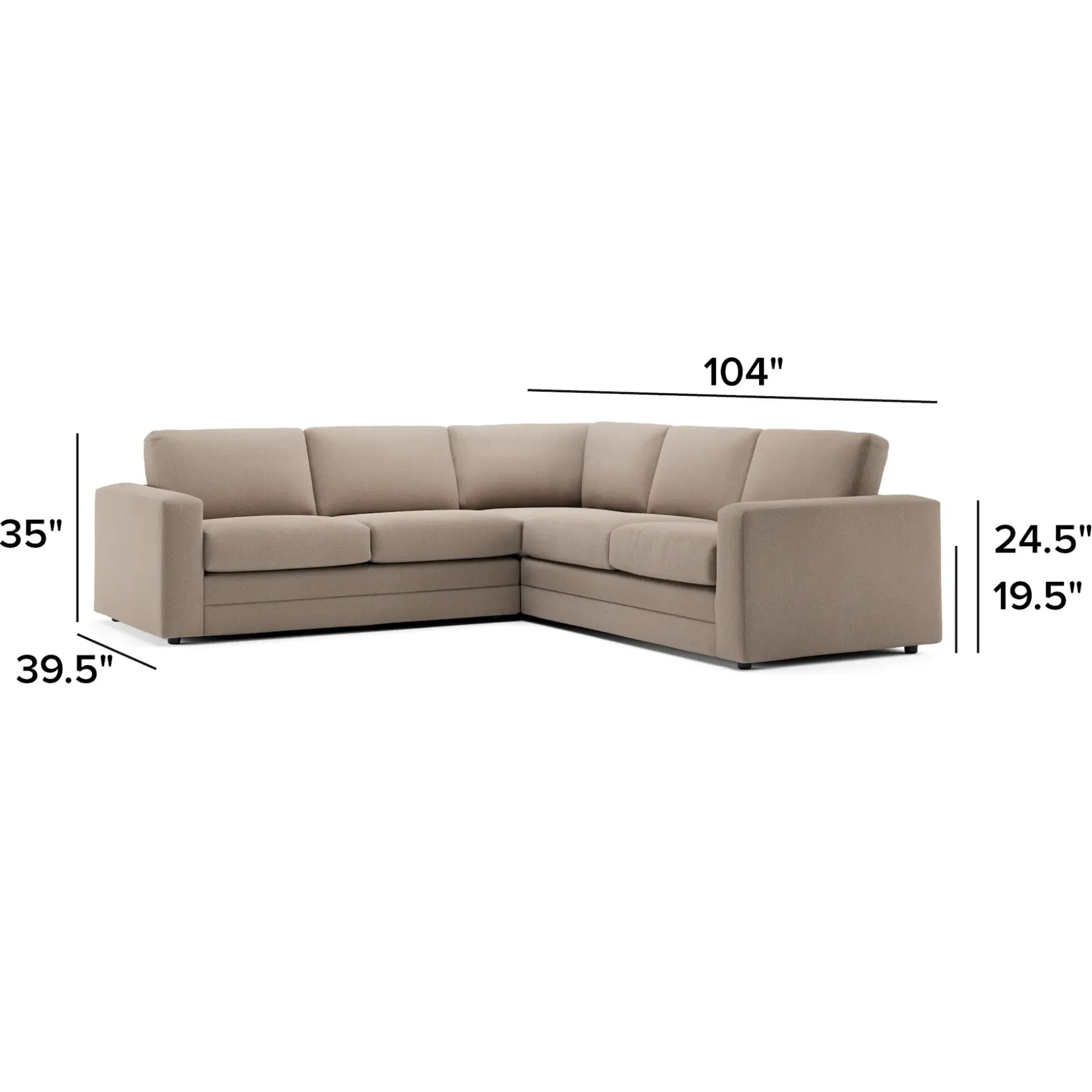 Riley 104" Corner Sectional - Sandstone Wool Bouclé