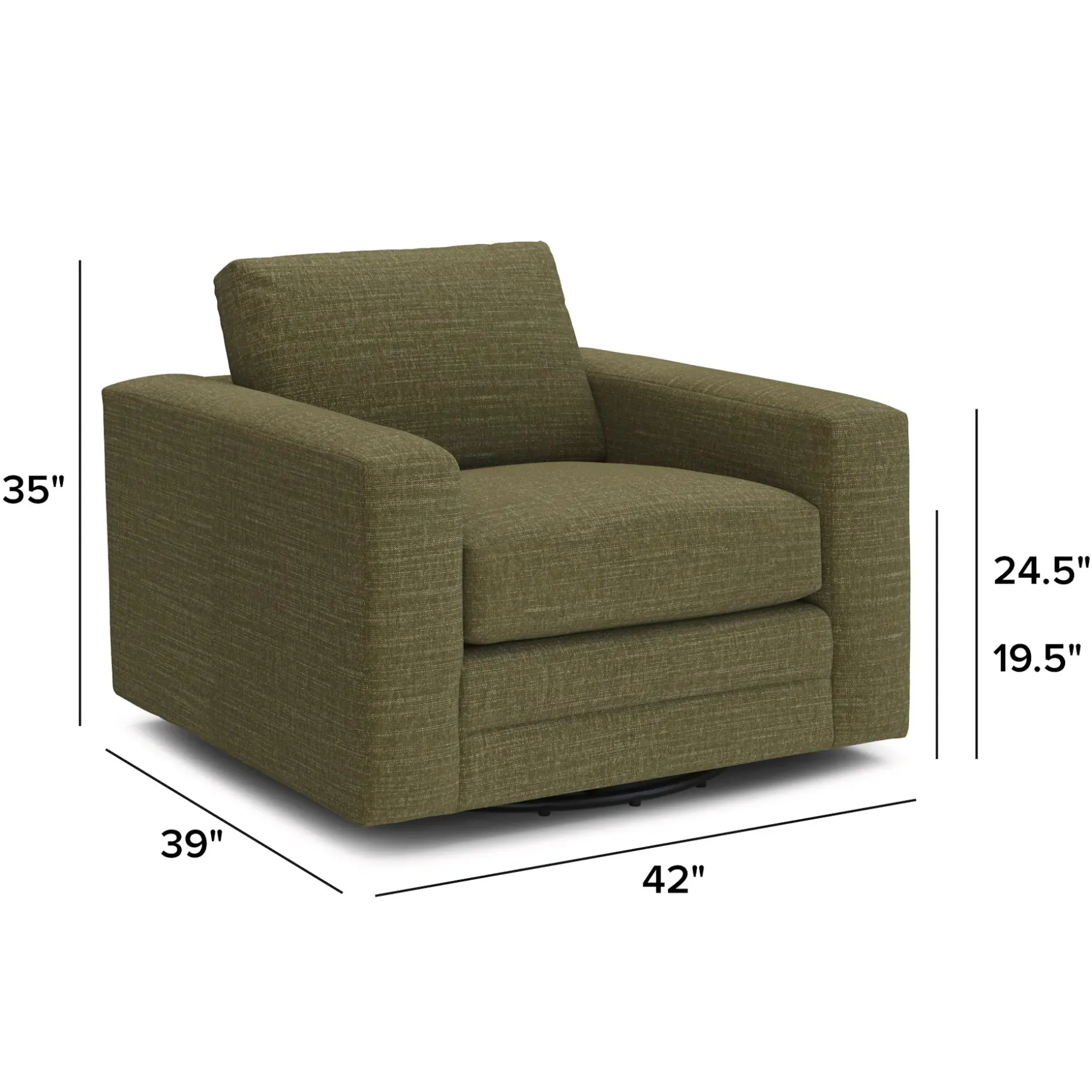 Riley 42" Grand Swivel Chair - Napa Moss