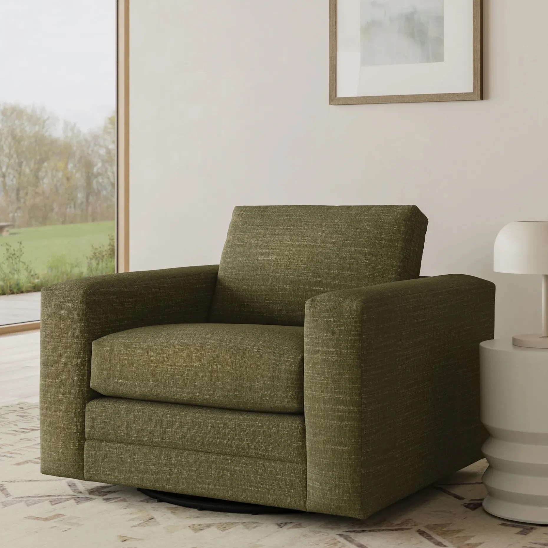 Riley 42" Grand Swivel Chair - Napa Moss