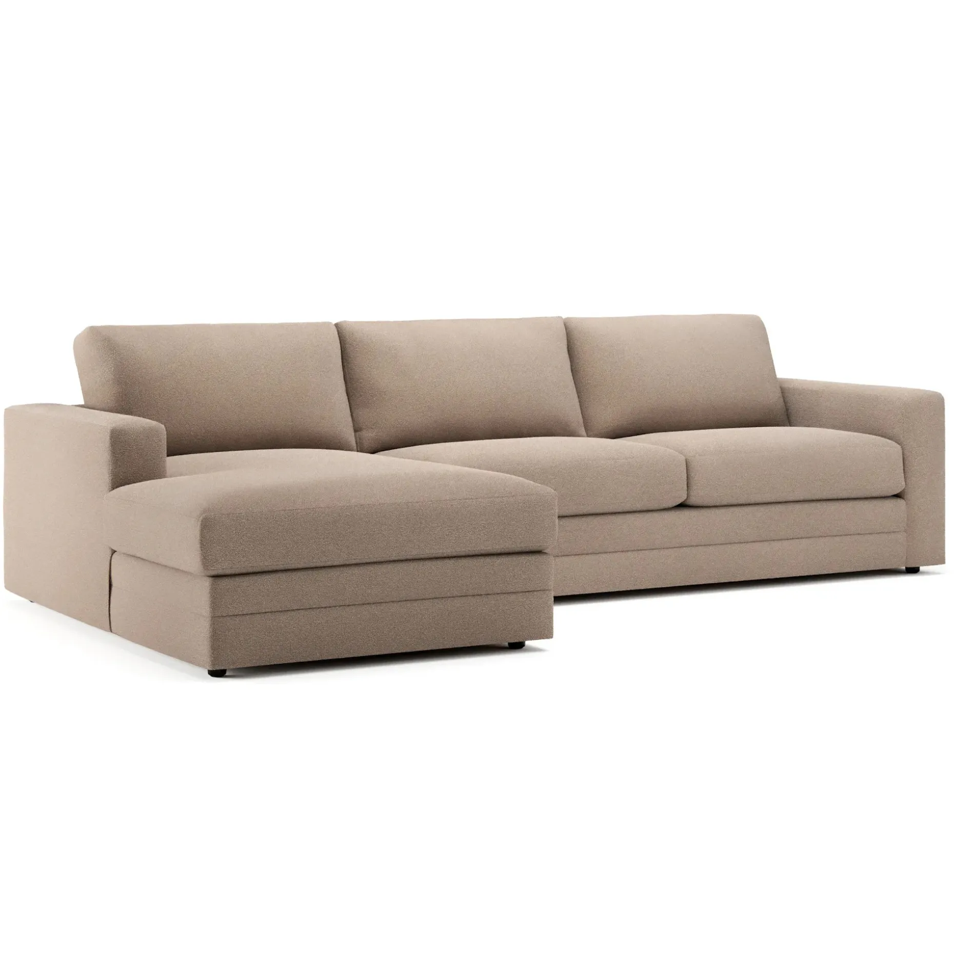 Riley 118.5" Left Sectional - Sandstone Wool Bouclé