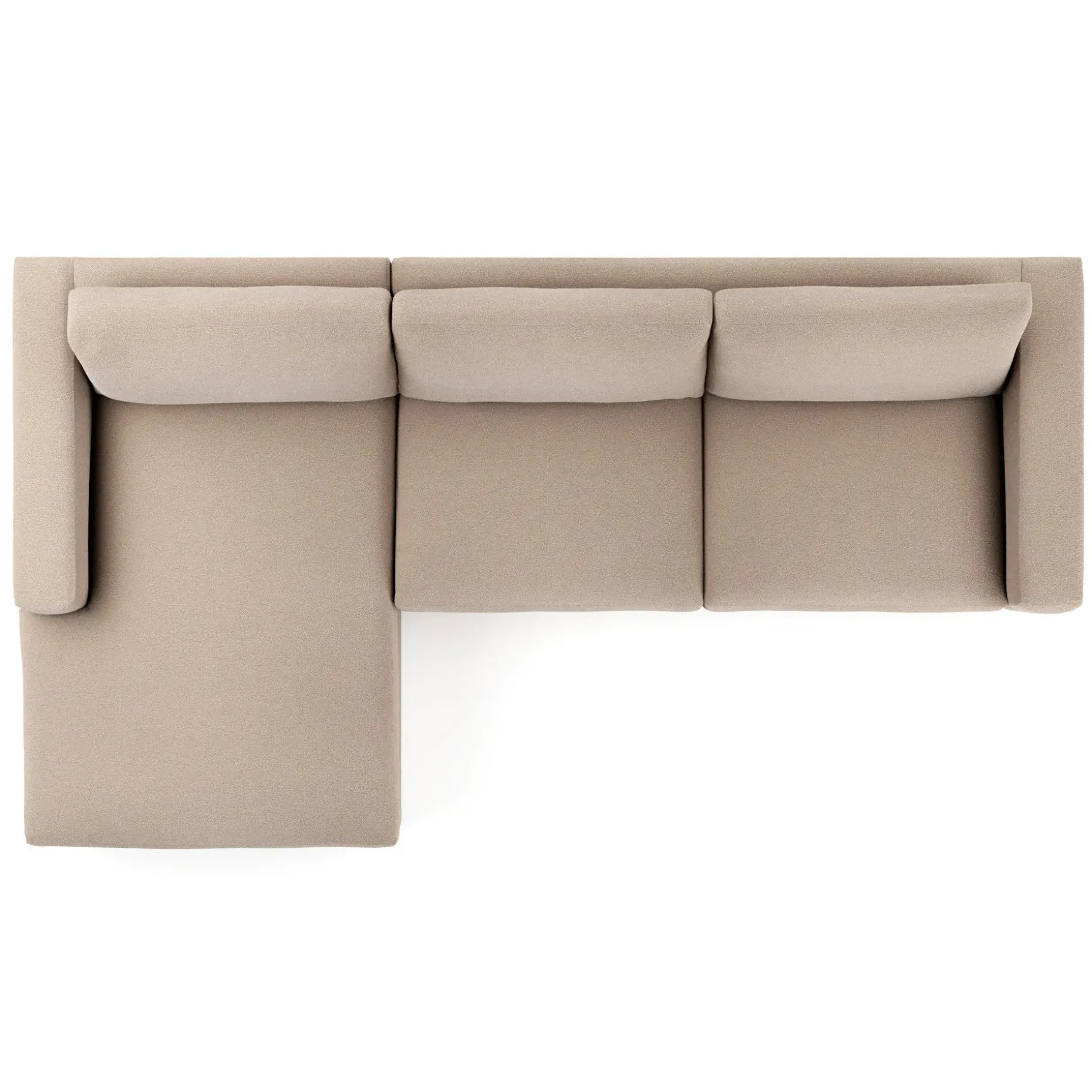 Riley 118.5" Left Sectional - Sandstone Wool Bouclé
