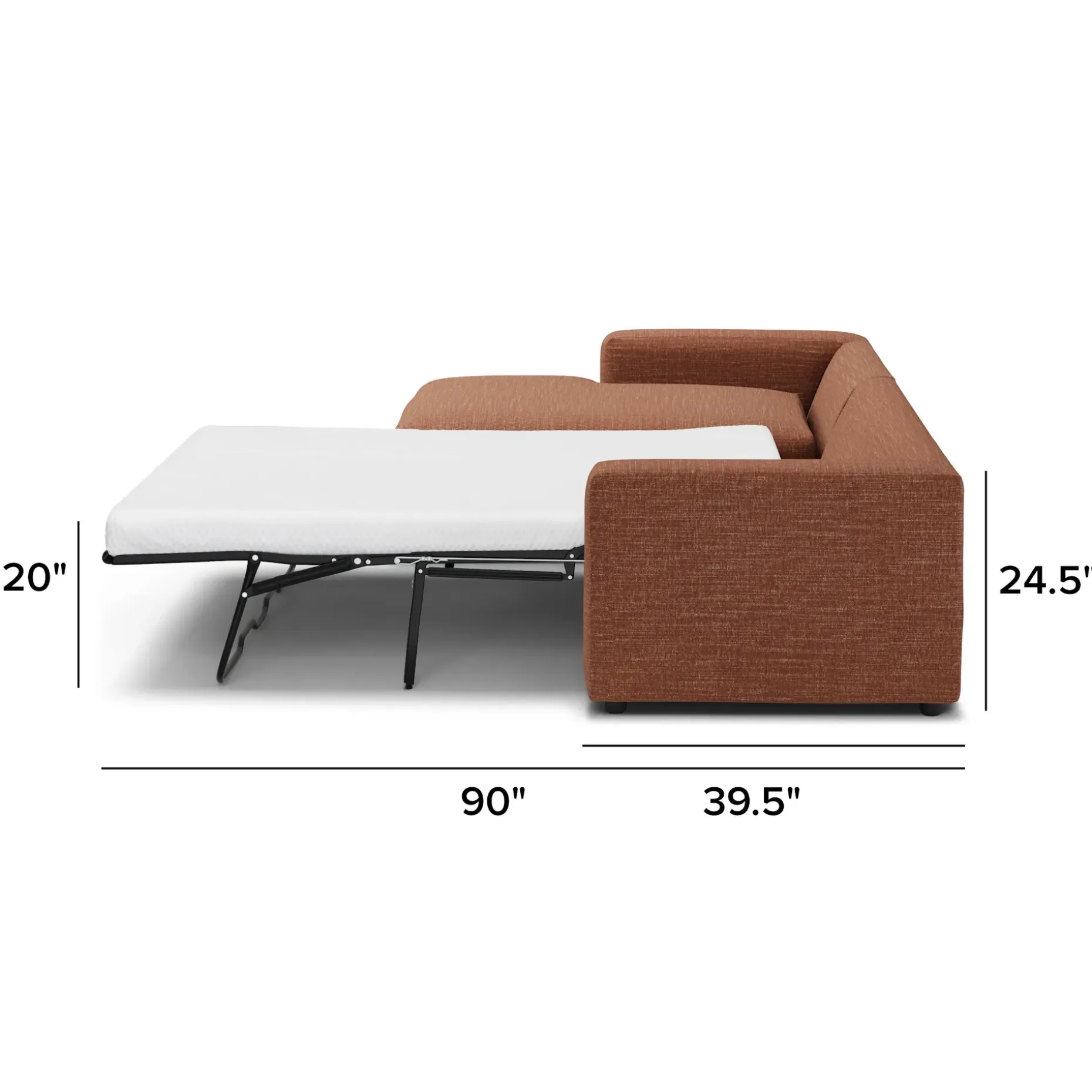 Riley 118" Left Storage Sleeper Sectional - Napa Rust