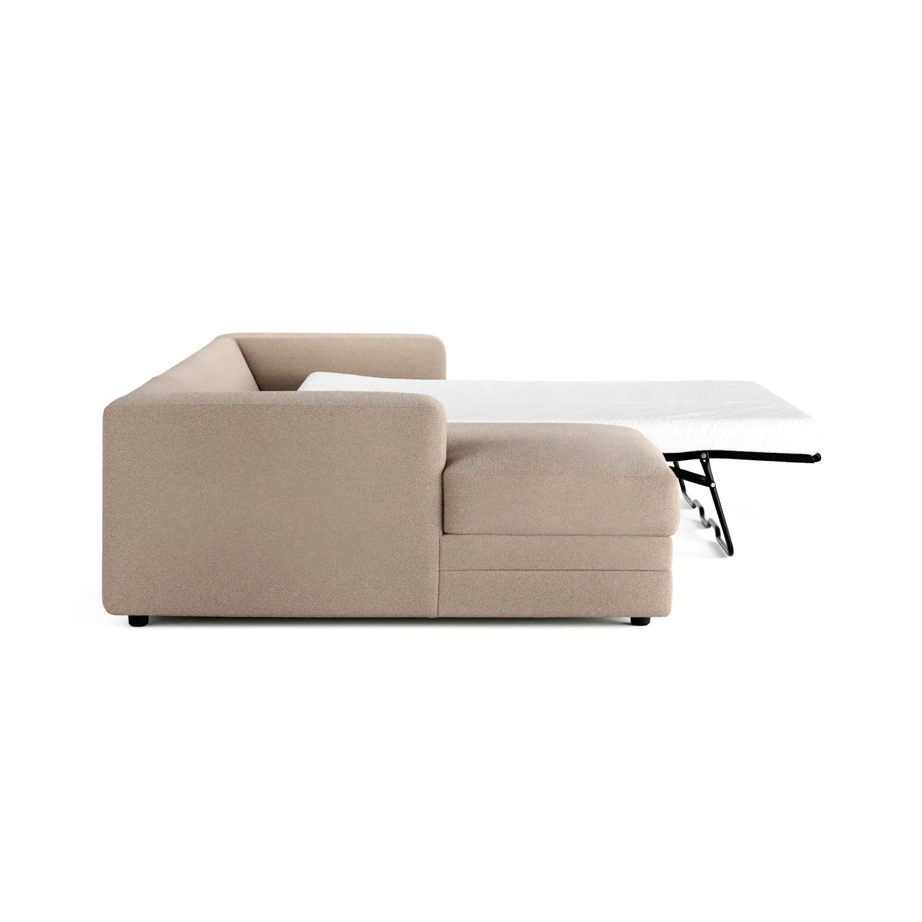 Riley 118" Left Storage Sleeper Sectional - Sandstone Wool Bouclé