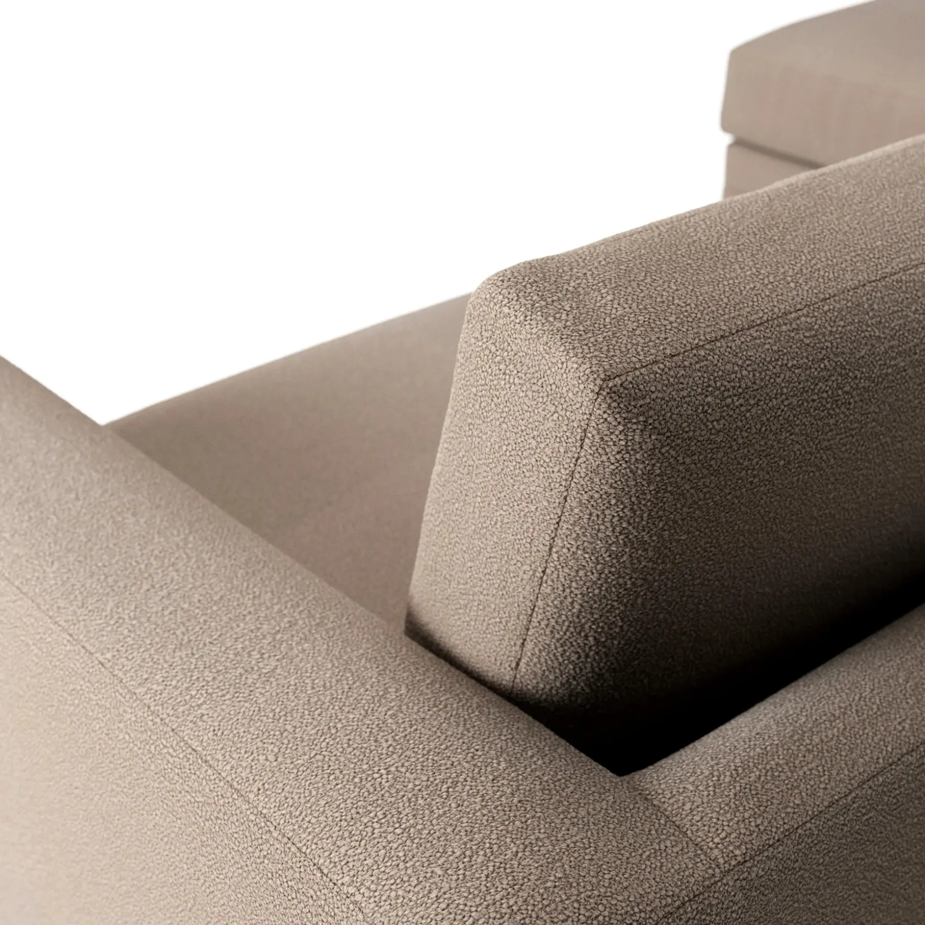 Riley 118" Left Storage Sleeper Sectional - Sandstone Wool Bouclé