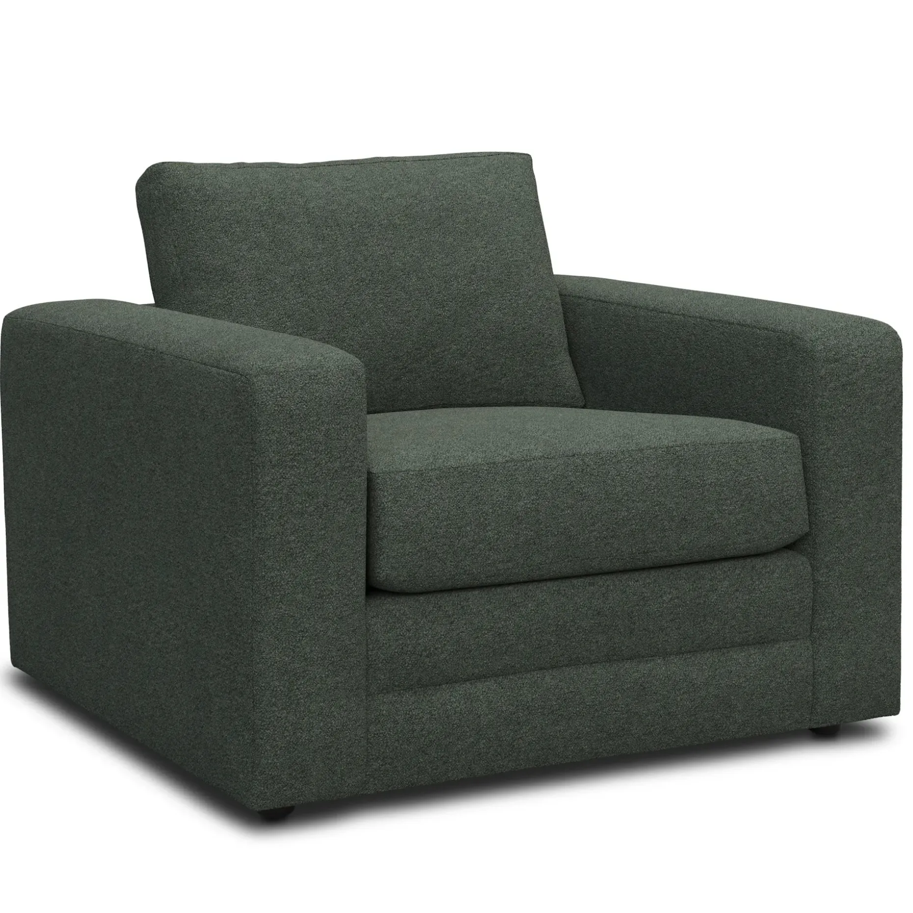 Riley 42" Lounge Chair - Green Wool Bouclé