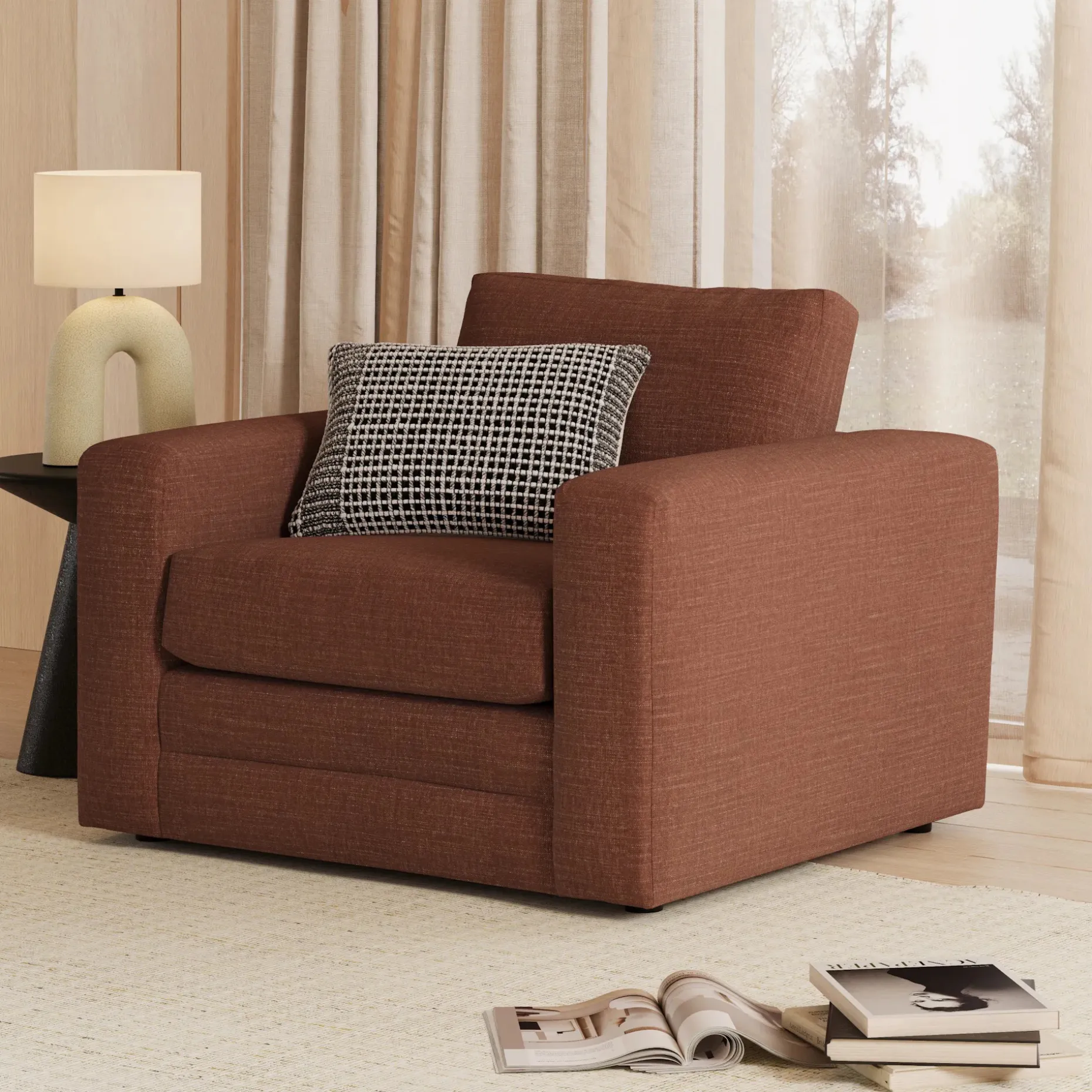 Riley 42" Lounge Chair - Napa Rust