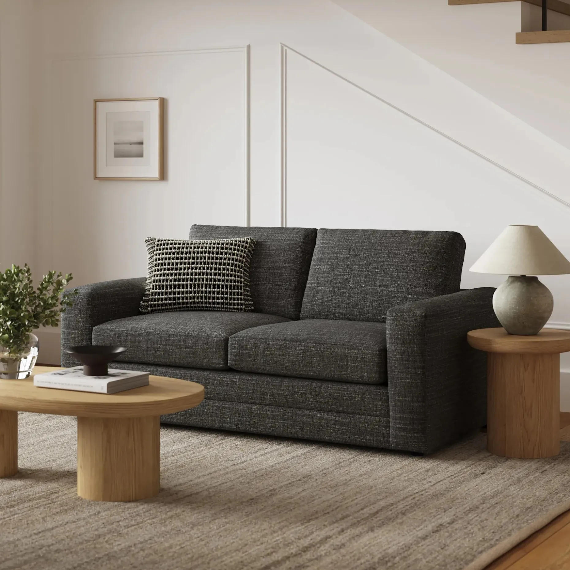 Riley 74" Loveseat - Napa Charcoal