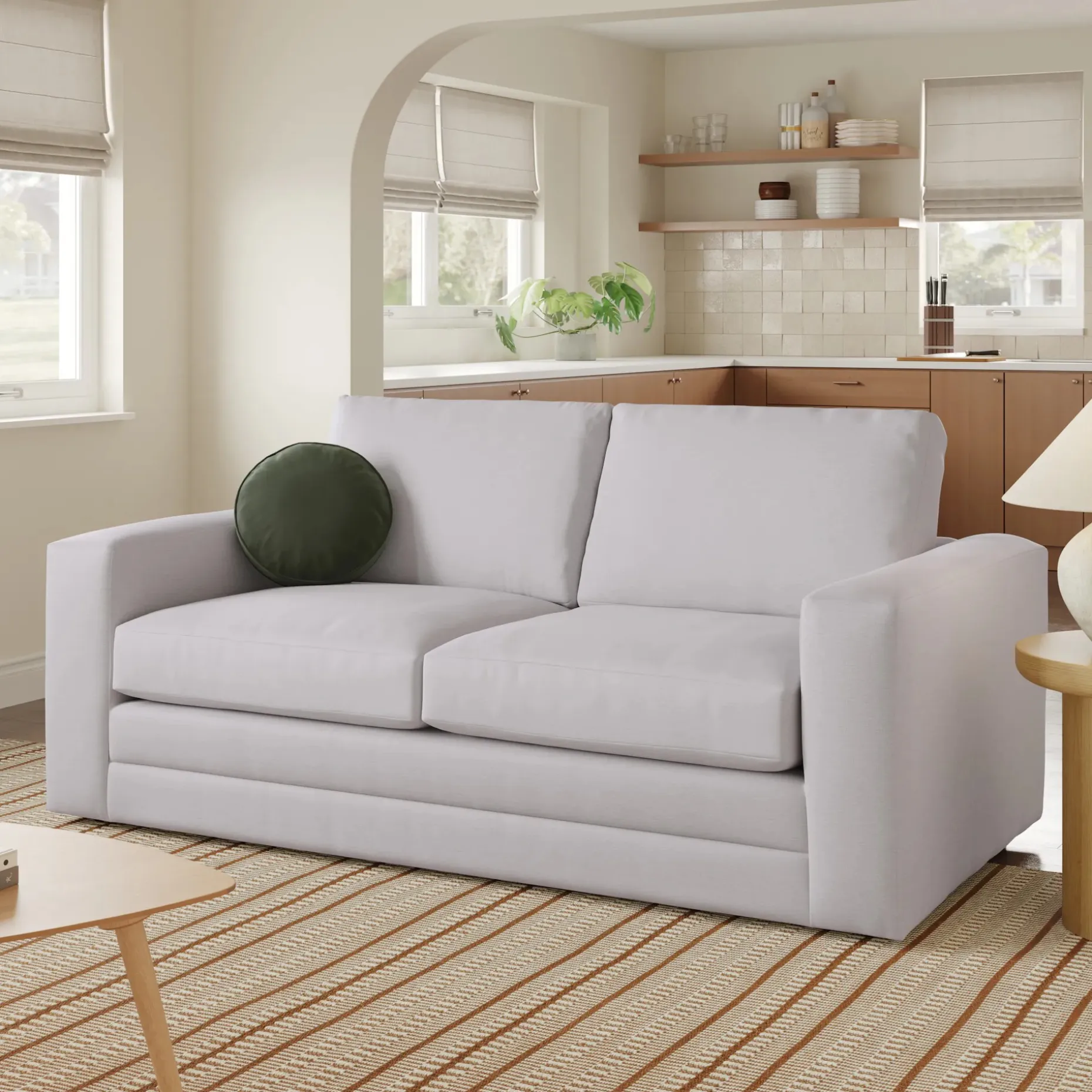 Riley 74" Loveseat - Silver Ivory