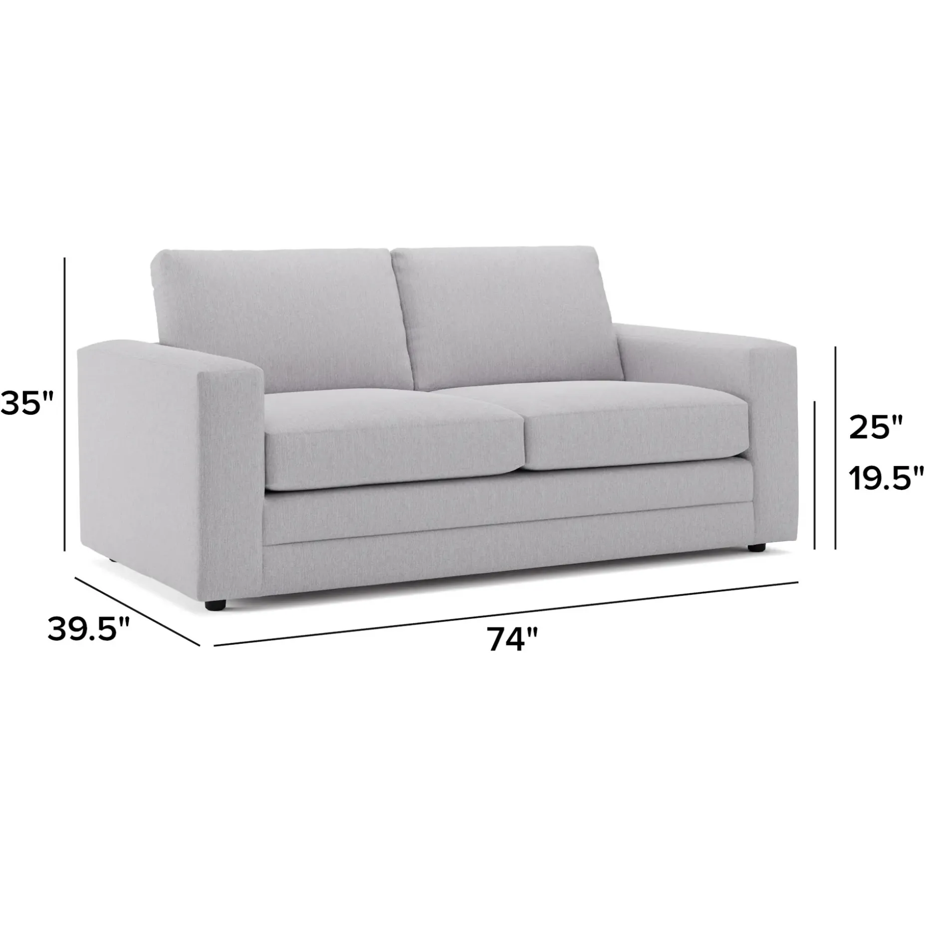 Riley 74" Loveseat - Silver Ivory
