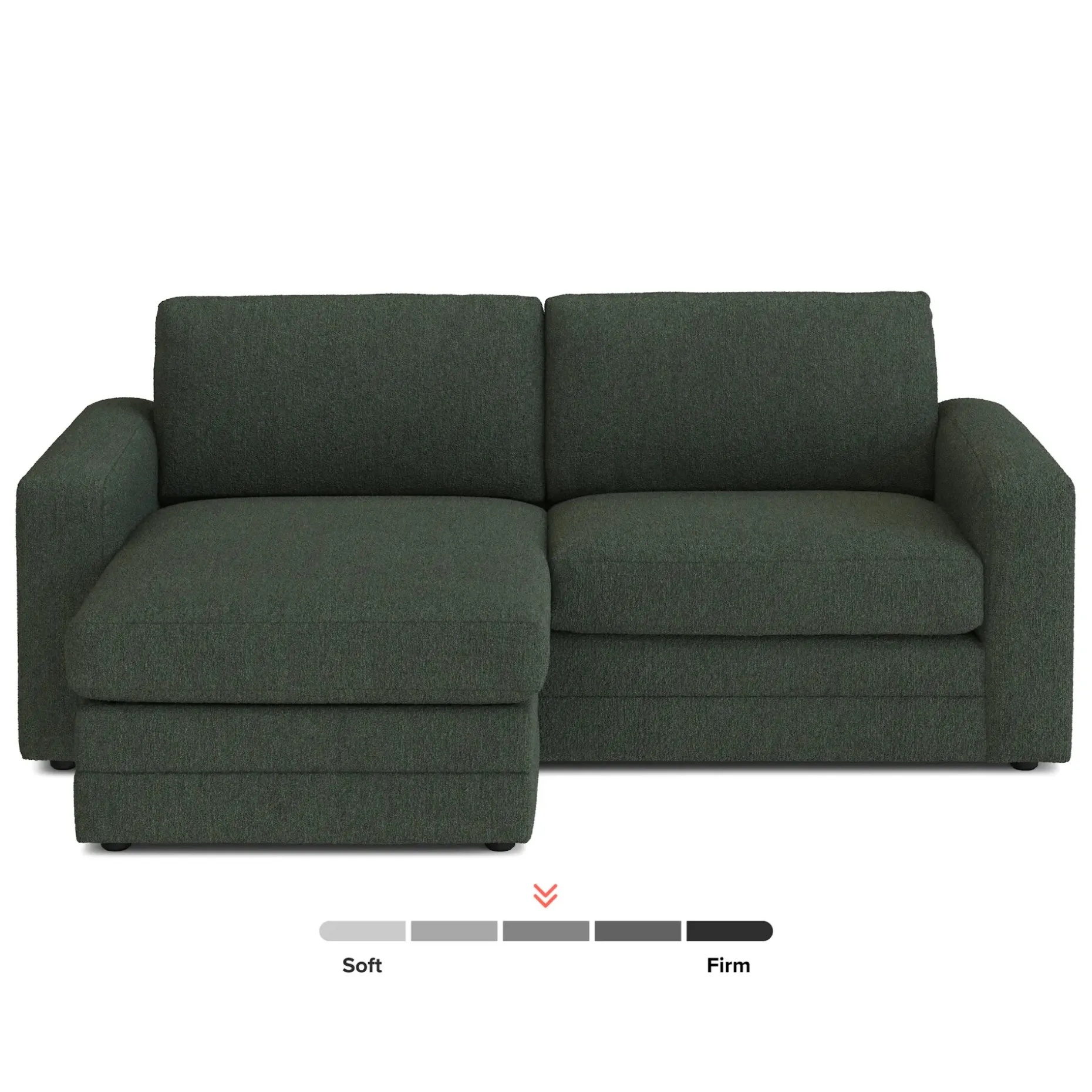 Riley 84" Reversible Storage Sectional - Green Wool Bouclé