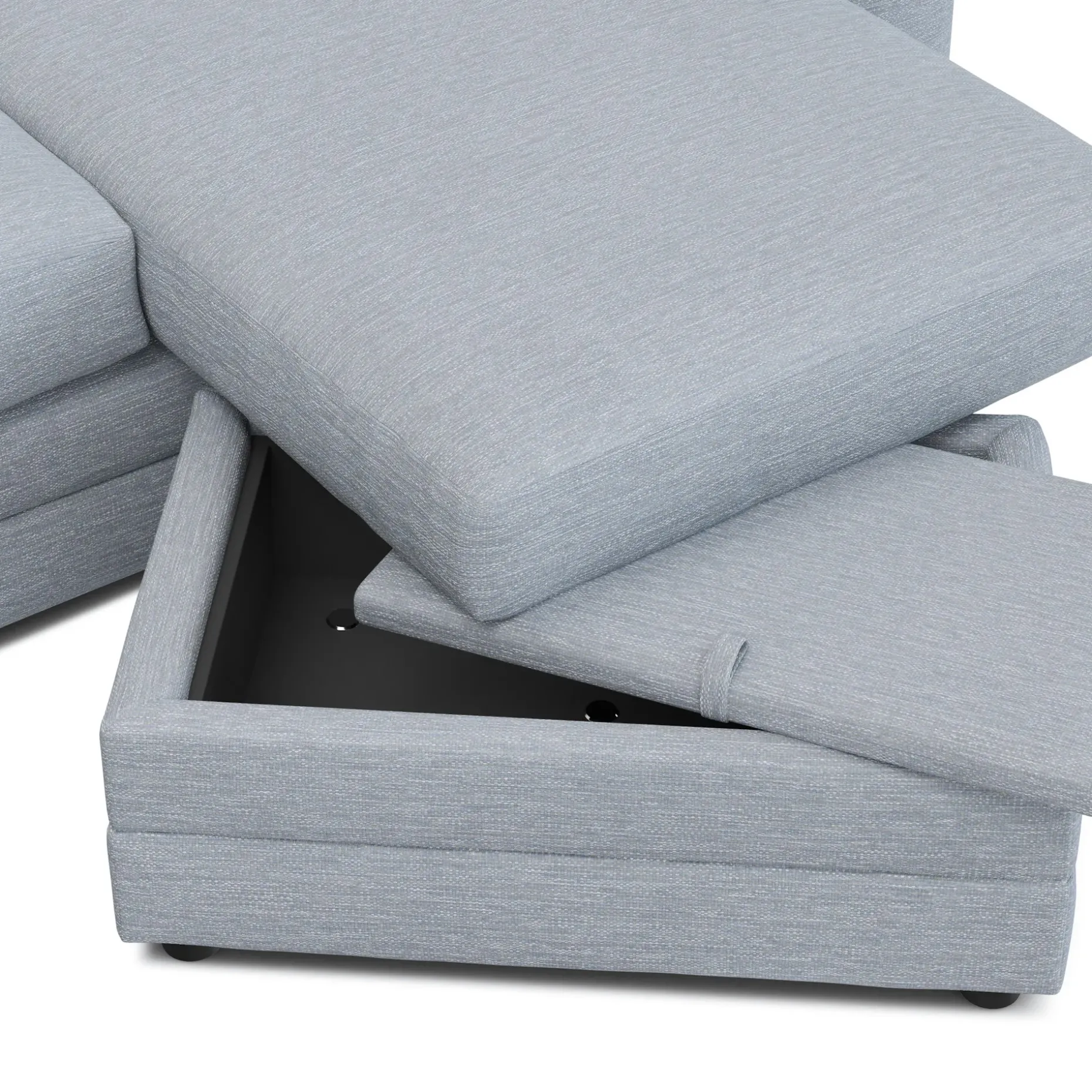 Riley 84" Reversible Storage Sectional - Silver Light Blue