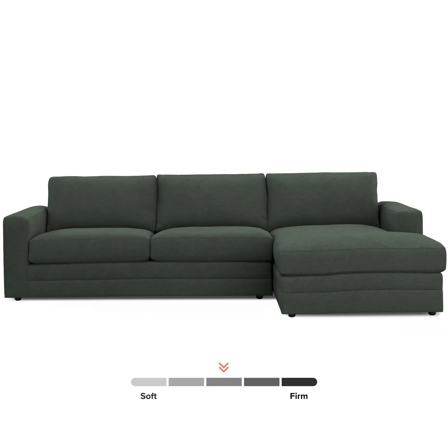 Riley 118.5" Right Sectional - Green Wool Bouclé