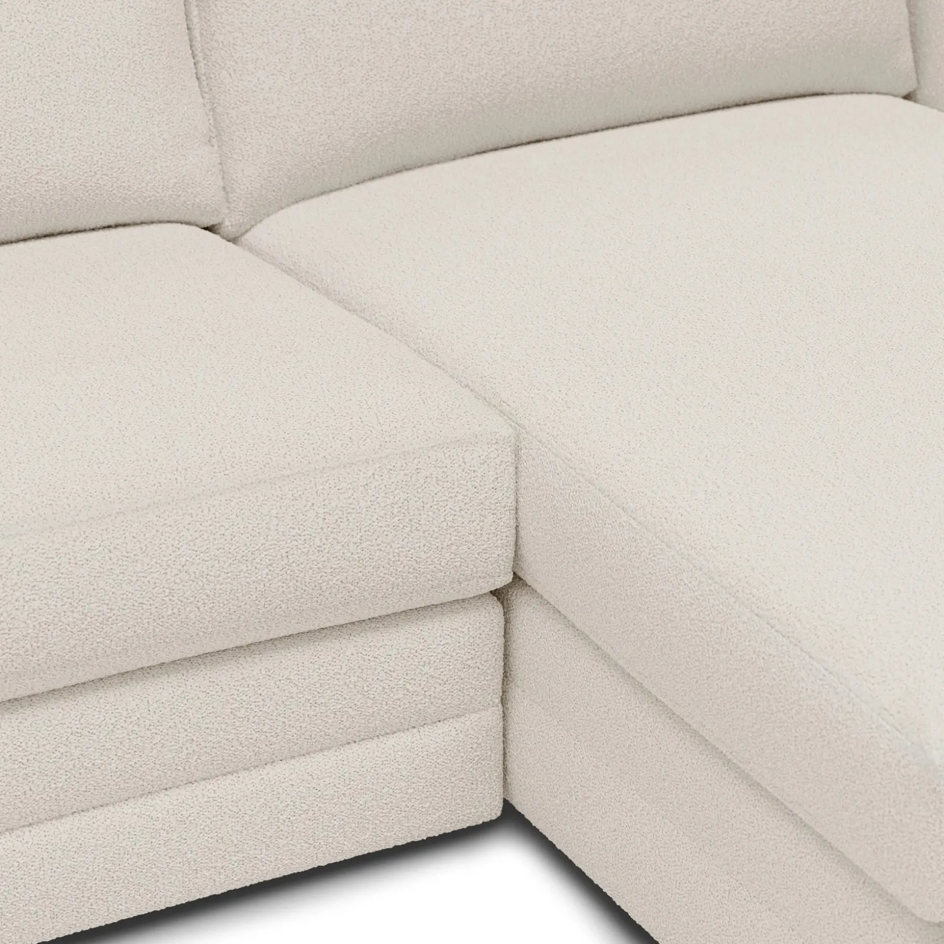 Riley 118.5" Right Sectional - Ivory Wool Bouclé