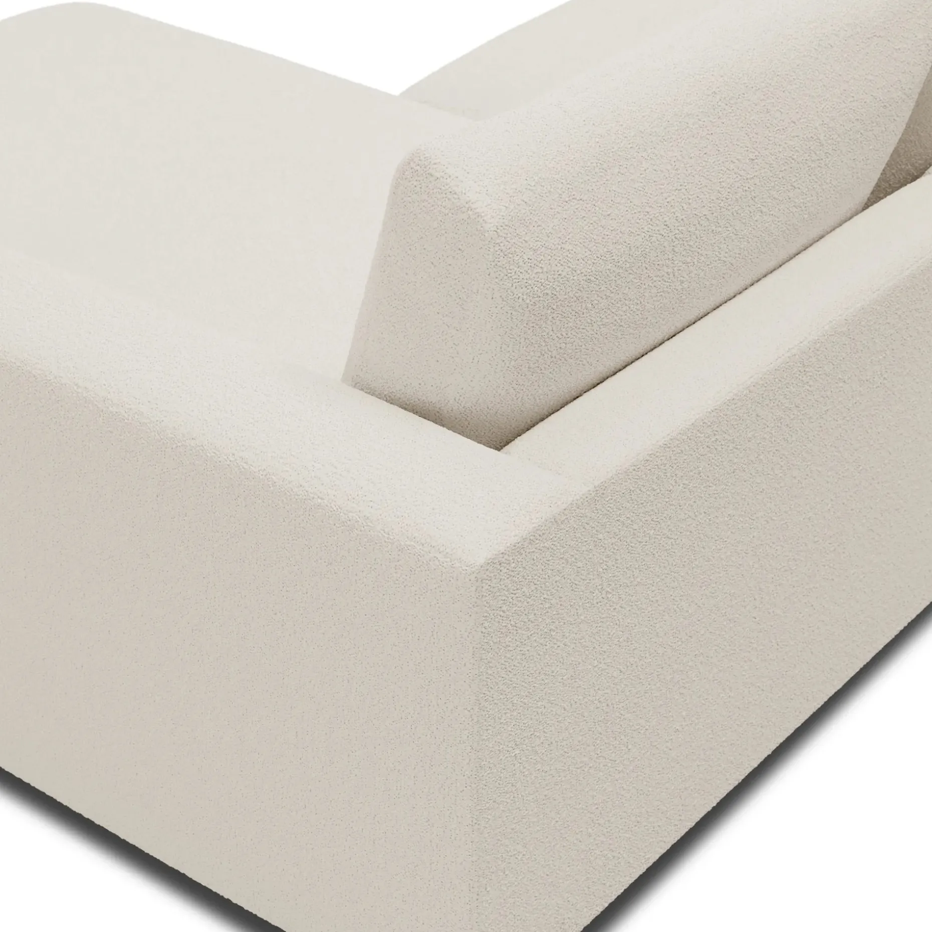 Riley 118.5" Right Sectional - Ivory Wool Bouclé