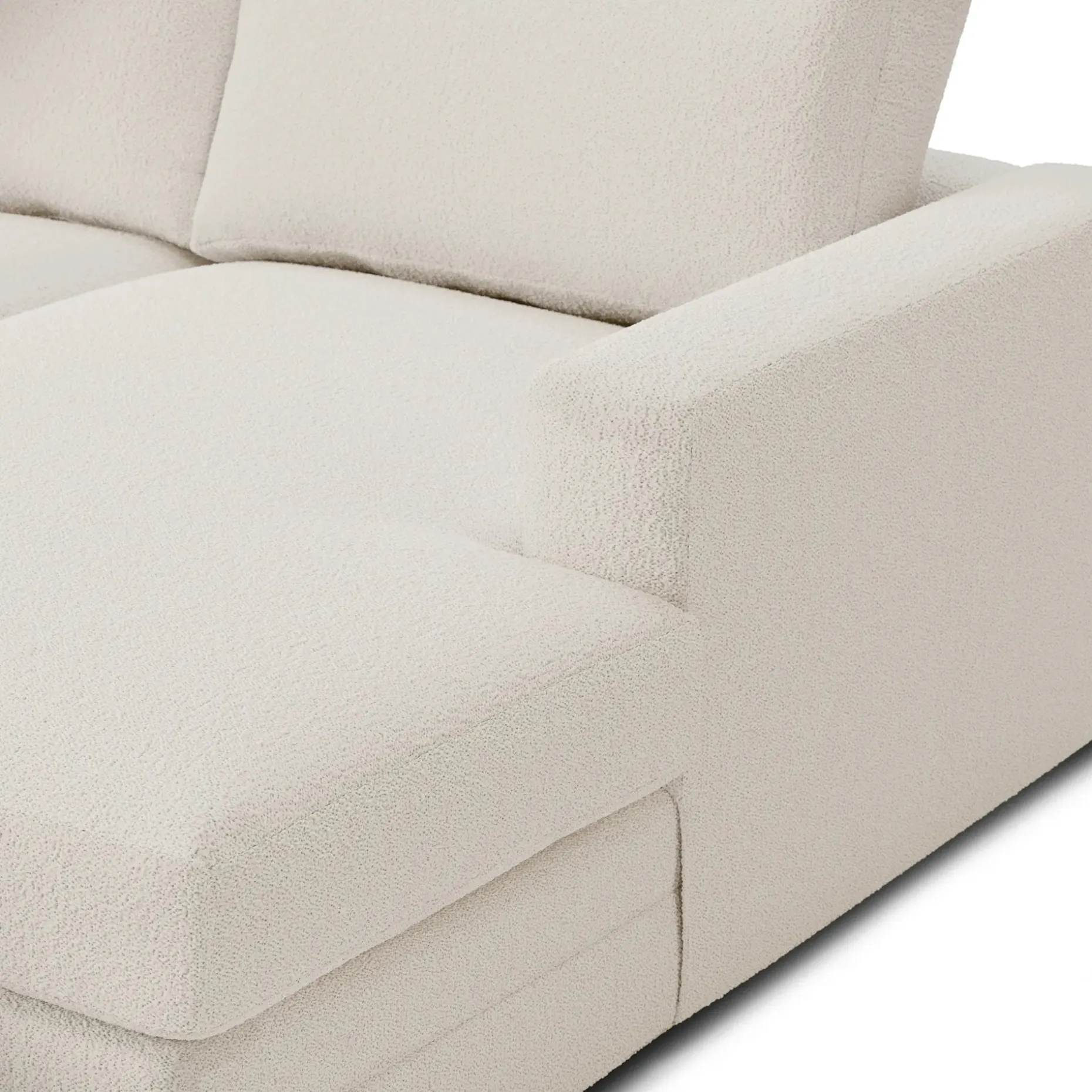 Riley 118.5" Right Sectional - Ivory Wool Bouclé