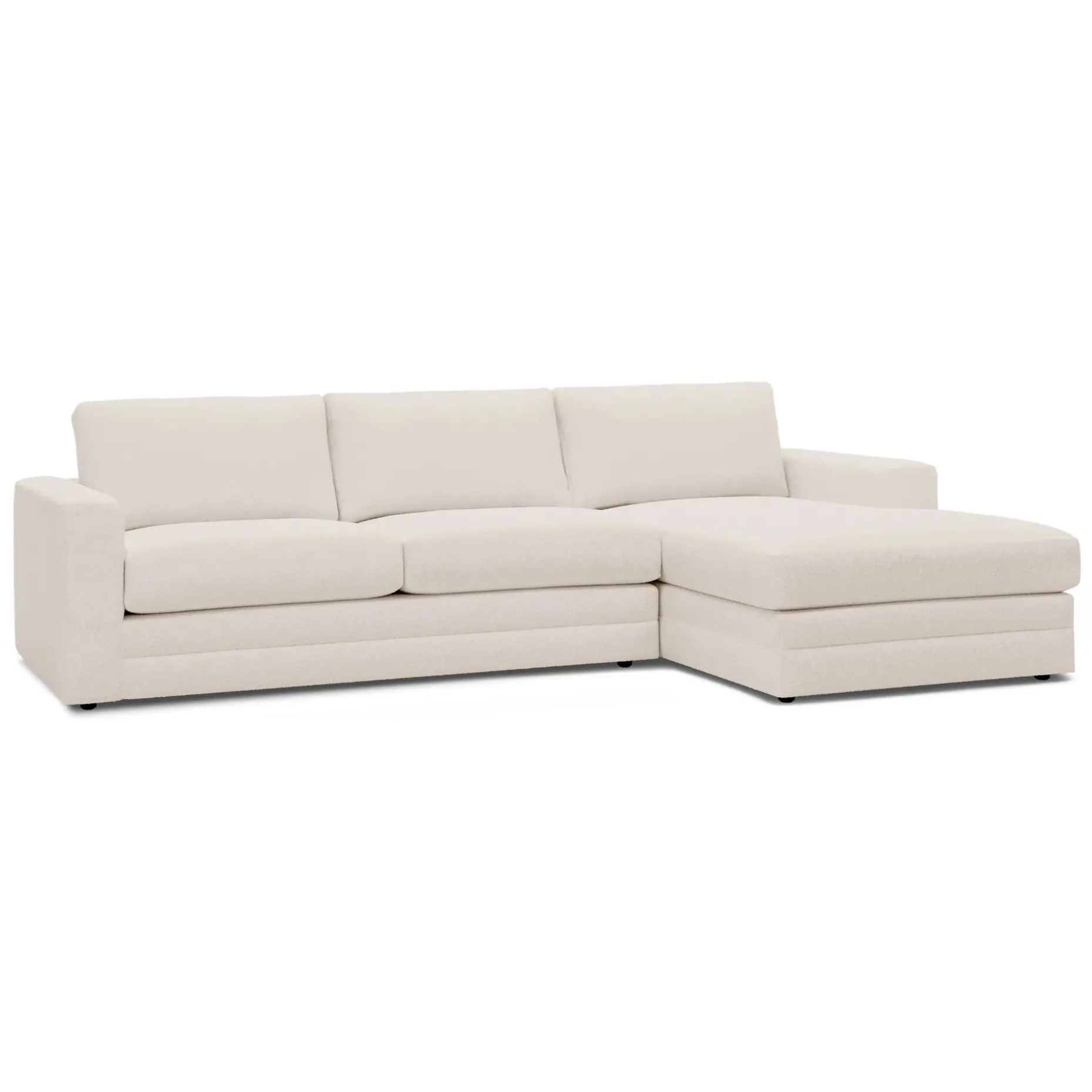 Riley 118.5" Right Sectional - Ivory Wool Bouclé