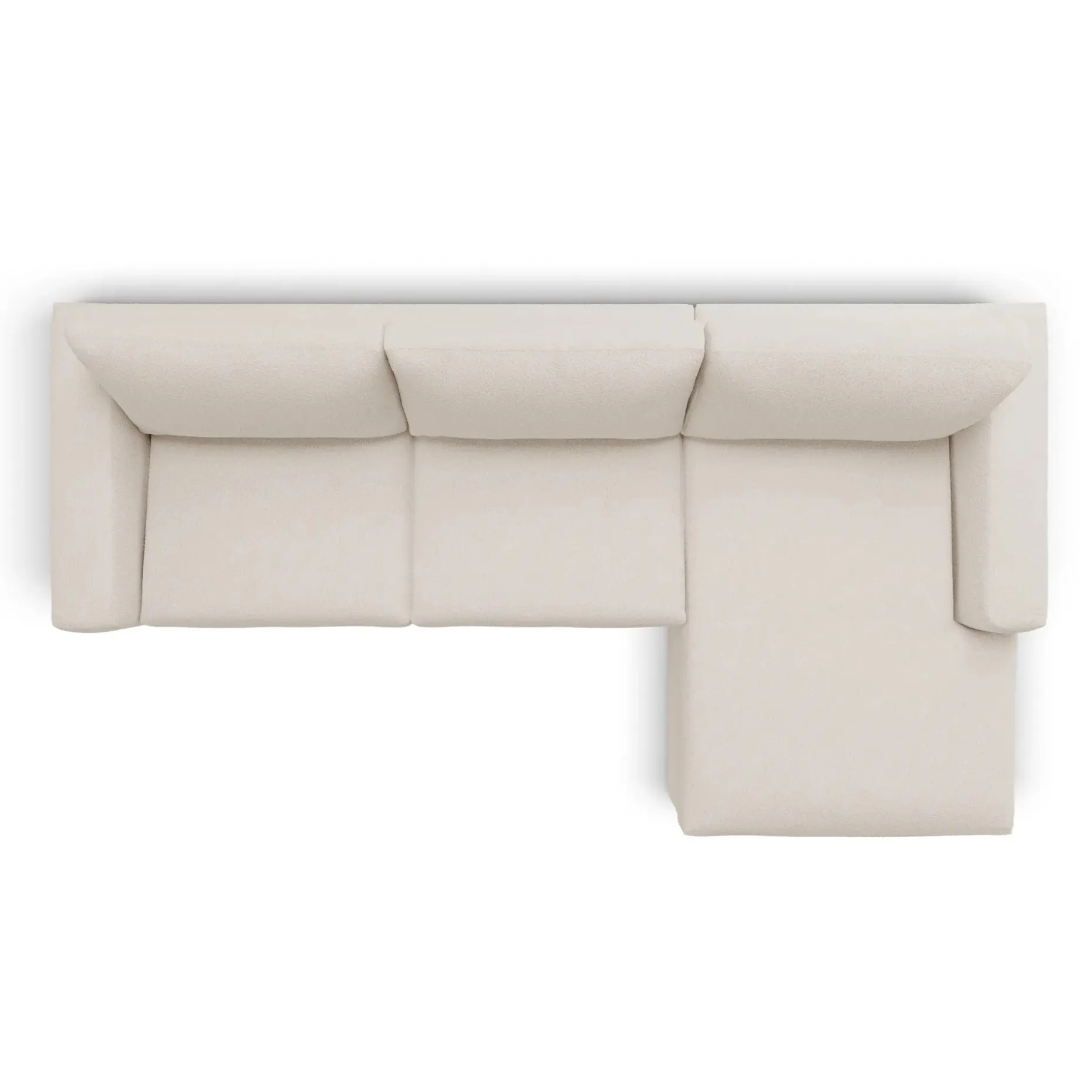 Riley 118.5" Right Sectional - Ivory Wool Bouclé