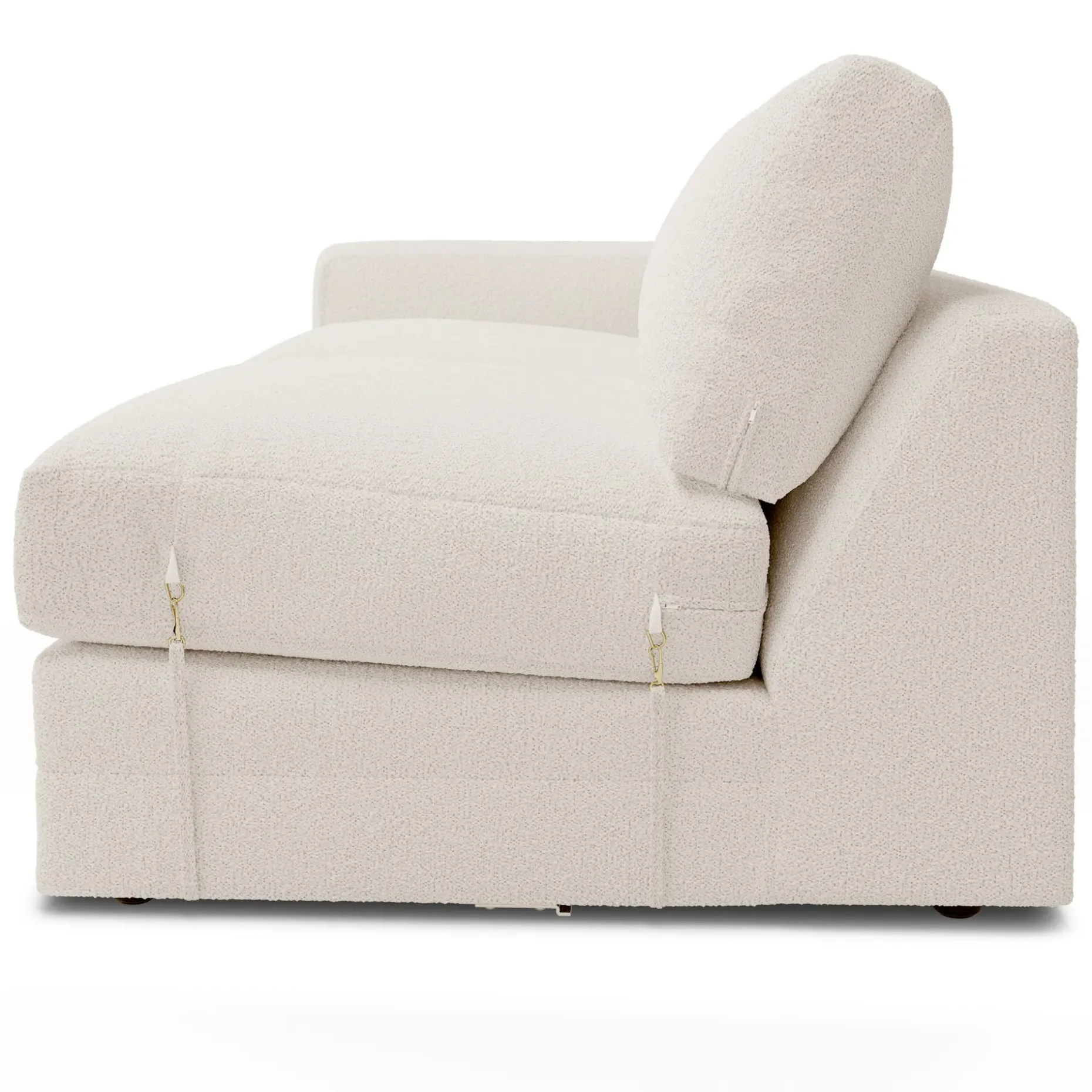 Riley 118.5" Right Sectional - Ivory Wool Bouclé