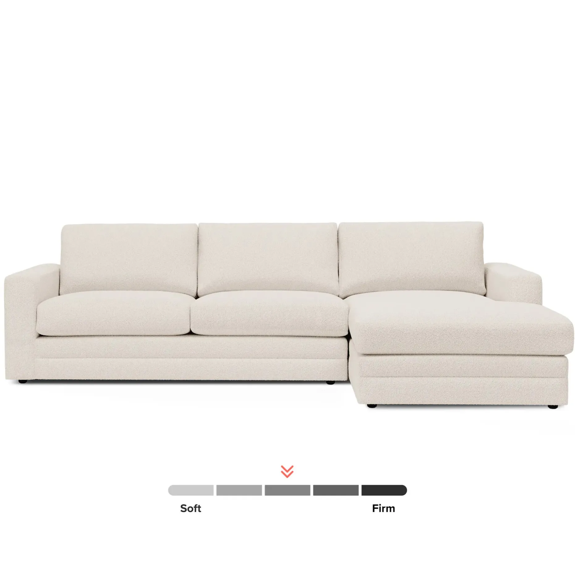 Riley 118.5" Right Sectional - Ivory Wool Bouclé